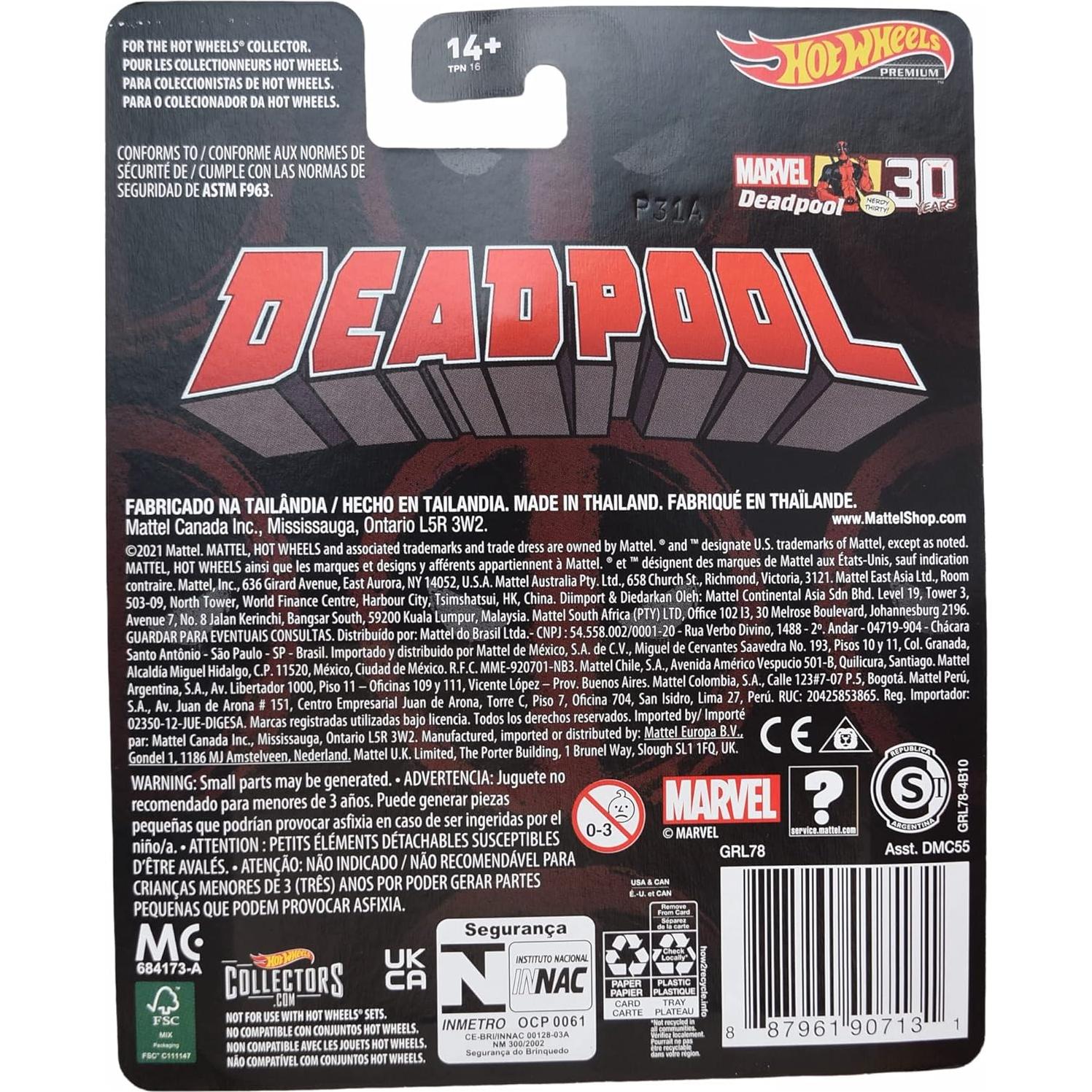 Scooter Hot Wheels Deadpool Premium 16.31x13.21cm