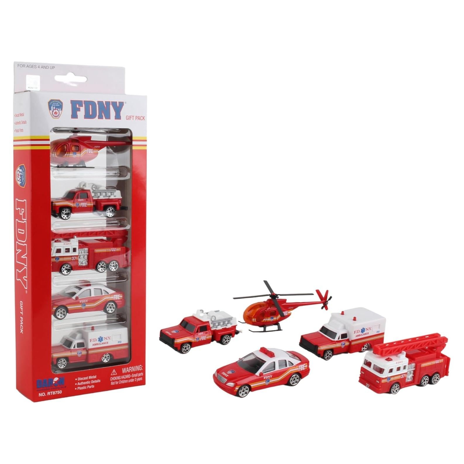 Conjunto de Vehículos FDNY Daron 5 Piezas Metal y Plástico