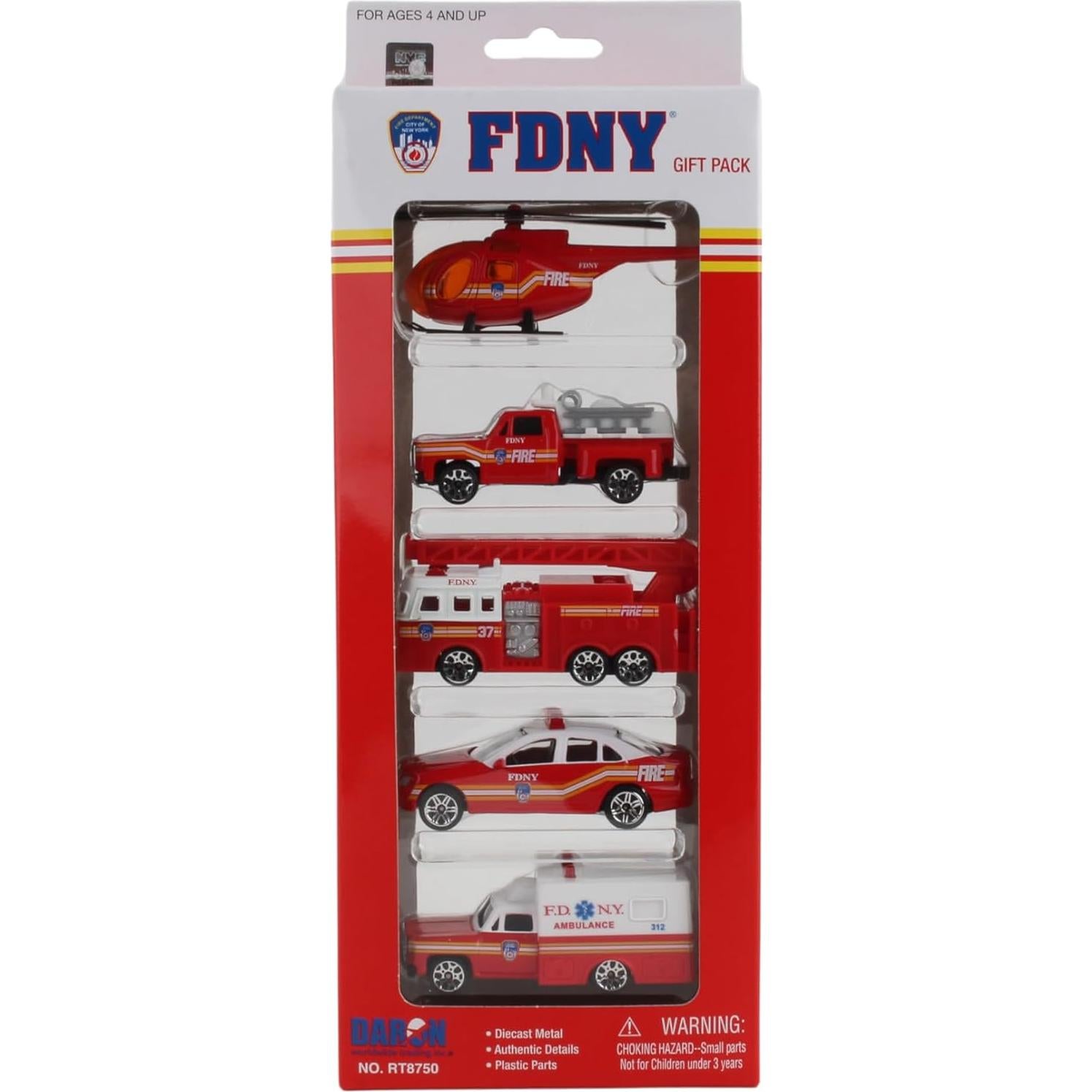 Conjunto de Vehículos FDNY Daron 5 Piezas Metal y Plástico