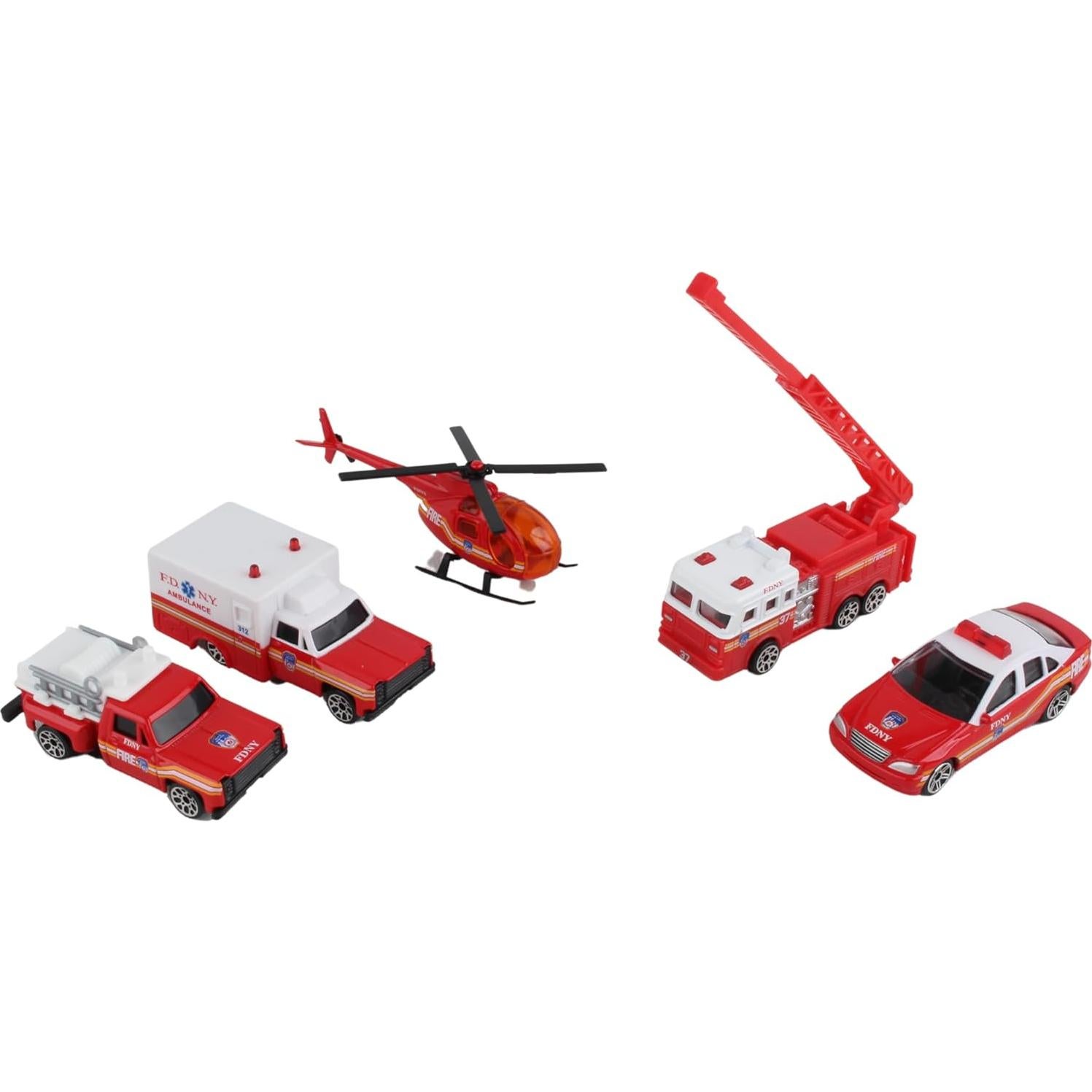 Conjunto de Vehículos FDNY Daron 5 Piezas Metal y Plástico