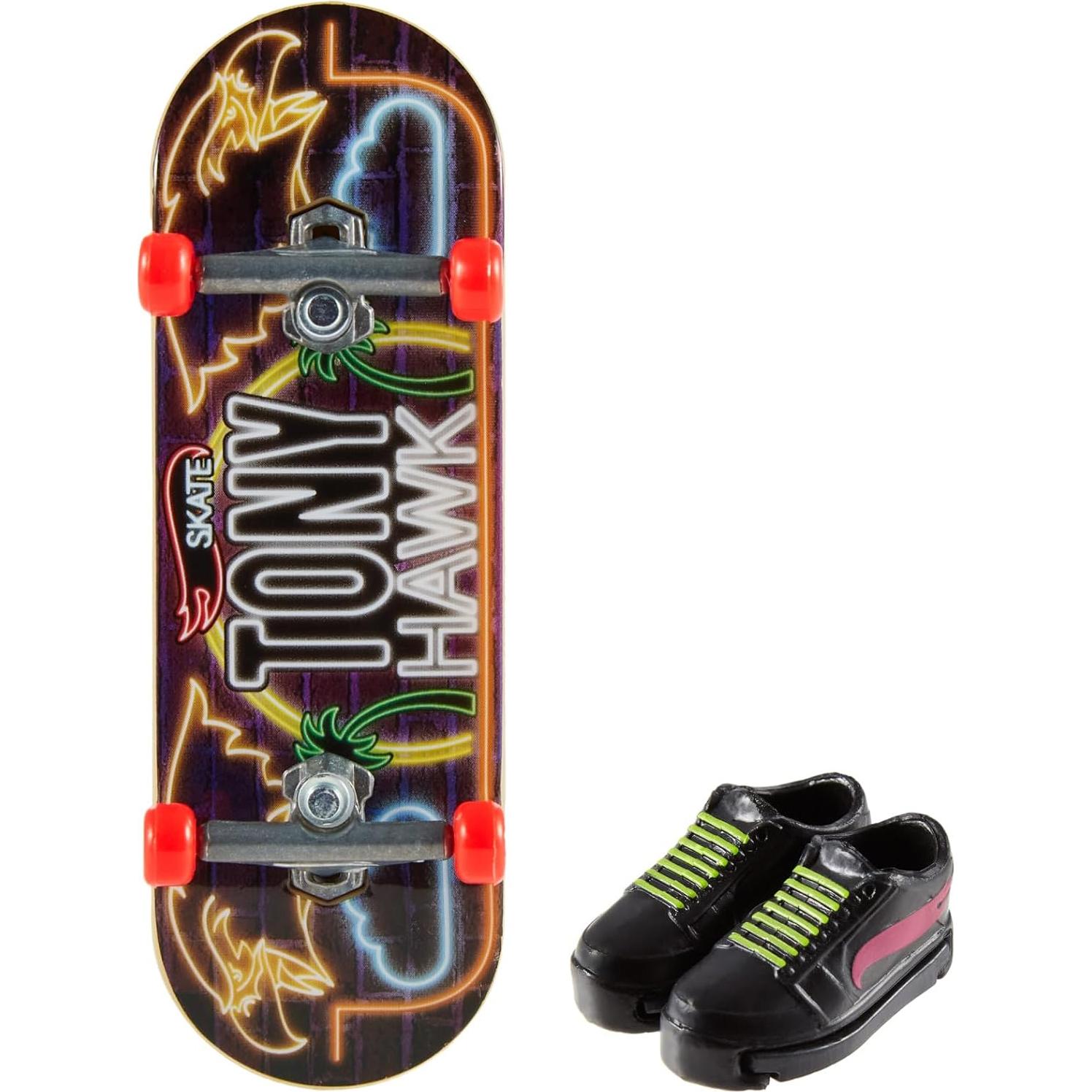 Fingerboard Hot Wheels Skate Tony Hawk con Zapatillas