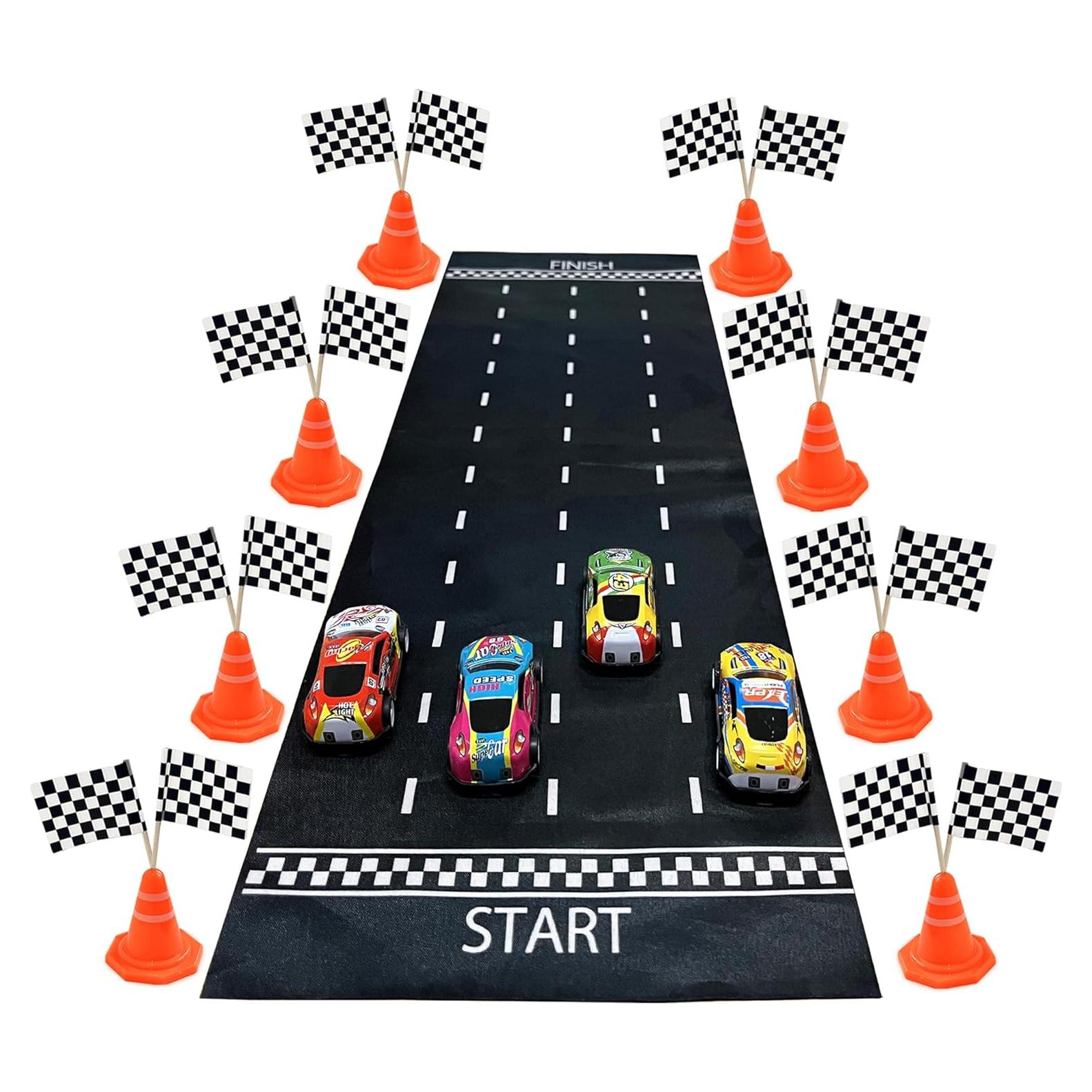 Juego de Mesa Coches de Carreras Mini 41 Piezas Decoración