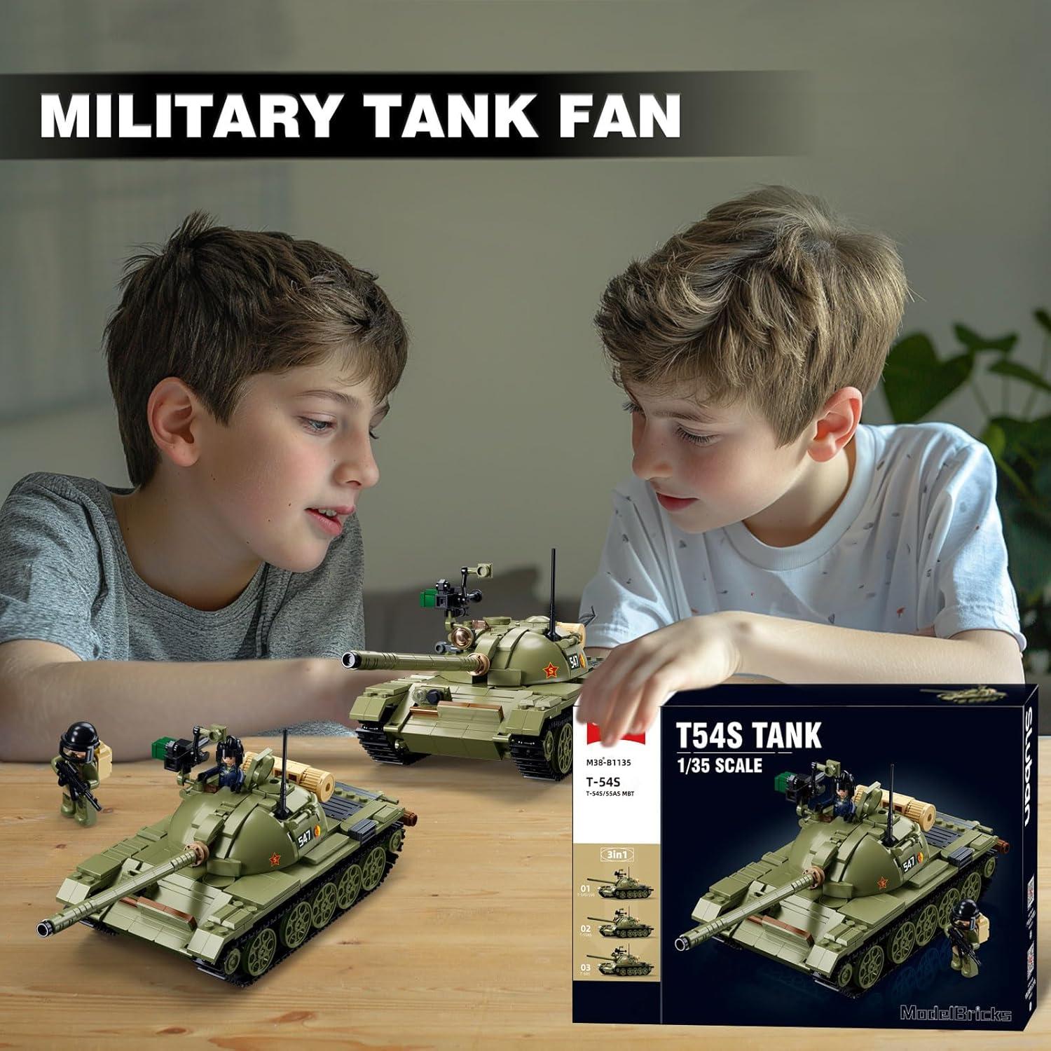 Juego de Construcción Tanque Militar Sluban 3 en 1 T-54 T-55