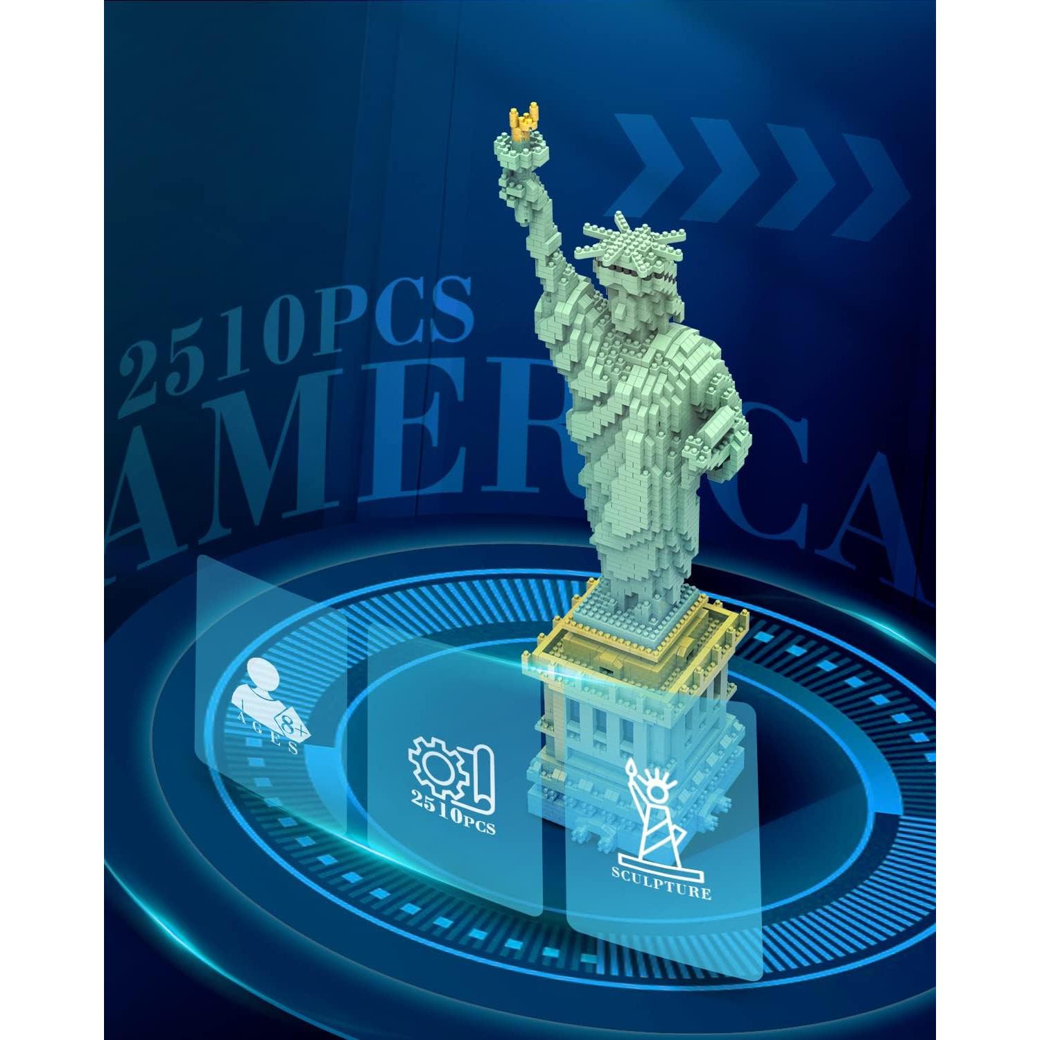 Set de Construcción Estatua de la Libertad dOvOb 2510 Piezas