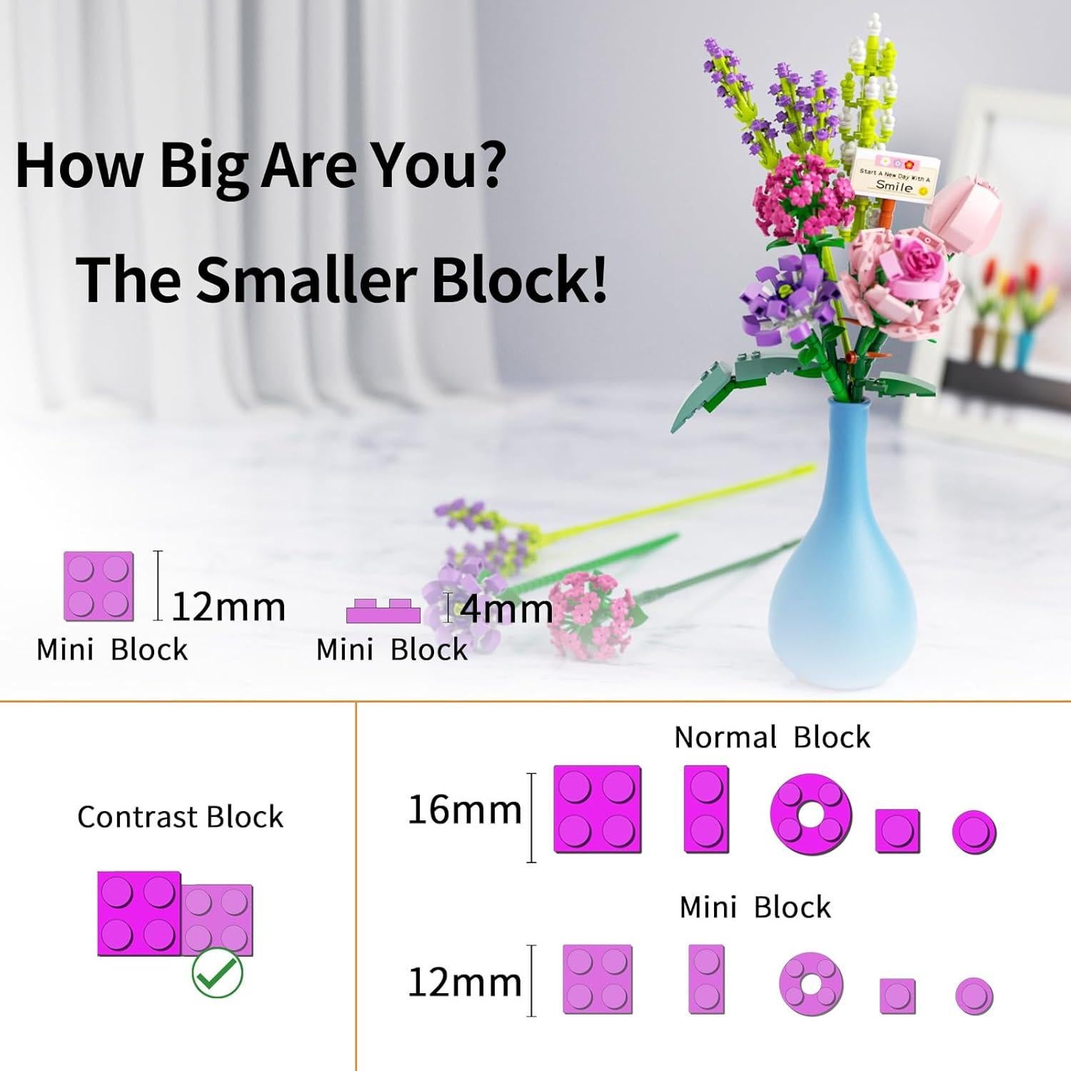 Set de Construcción Ramo de Flores Ecpoteny 553 Piezas