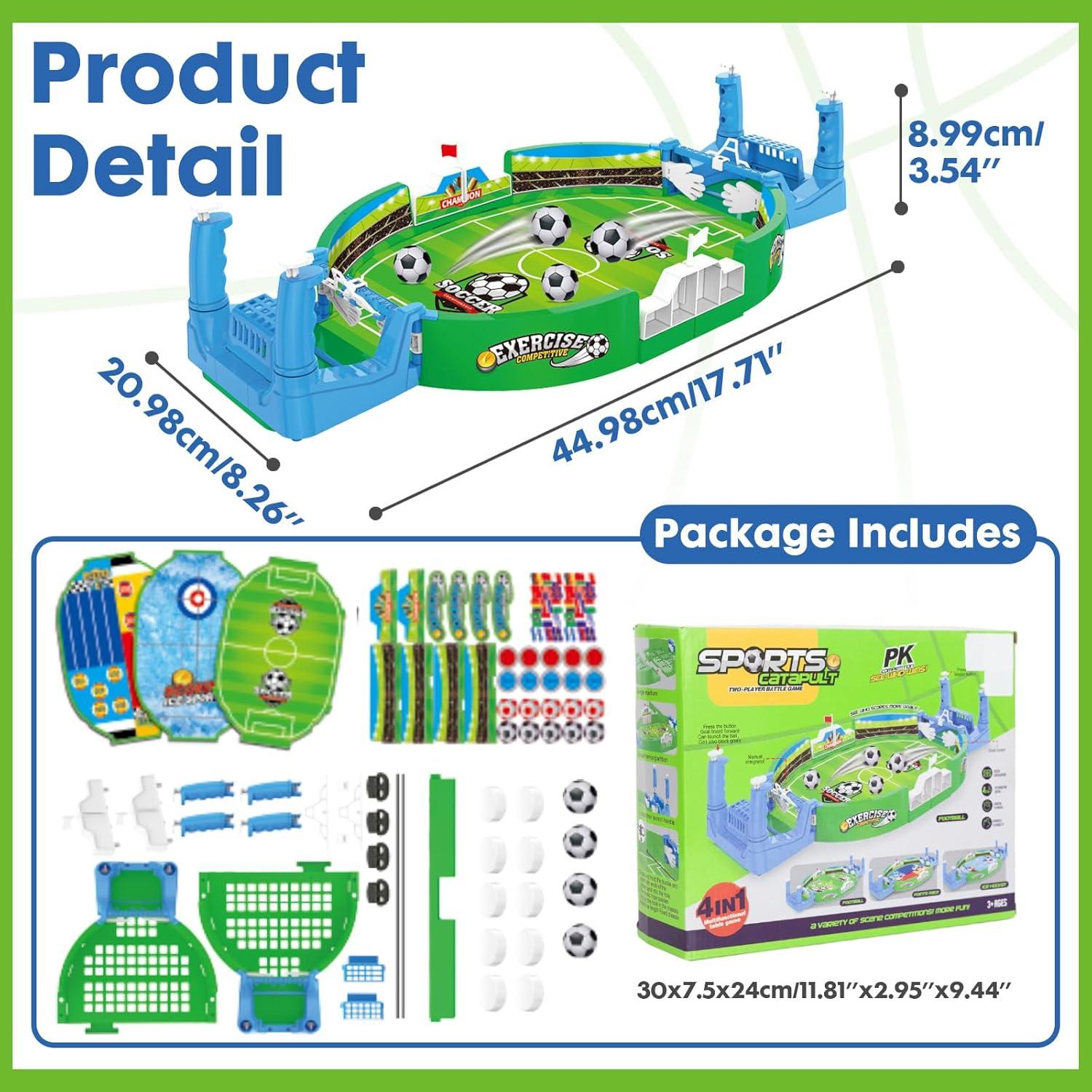 Juego de Mesa de Futbolín Mini PowerKing 3 en 1 para Niños