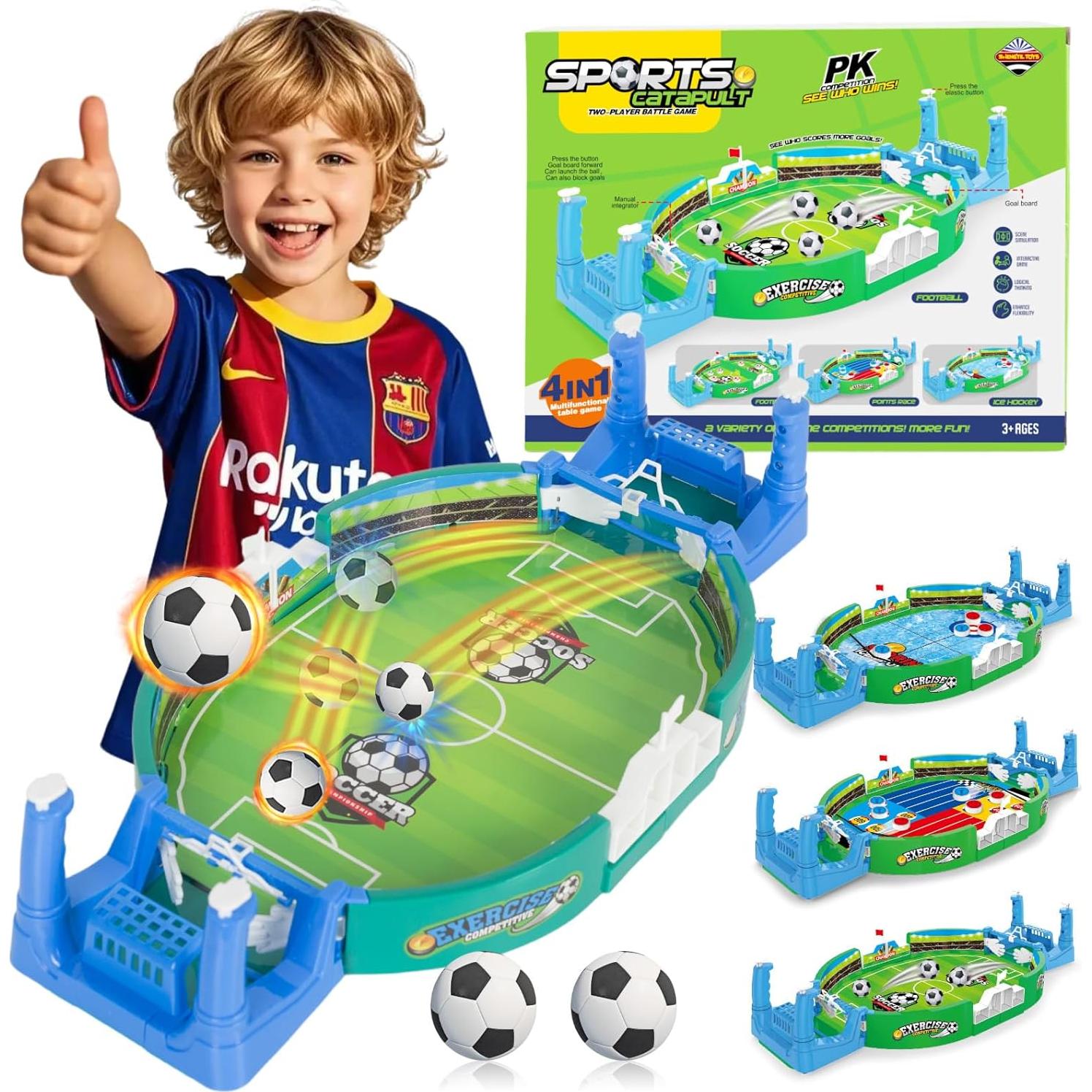 Juego de Mesa de Futbolín Mini PowerKing 3 en 1 para Niños