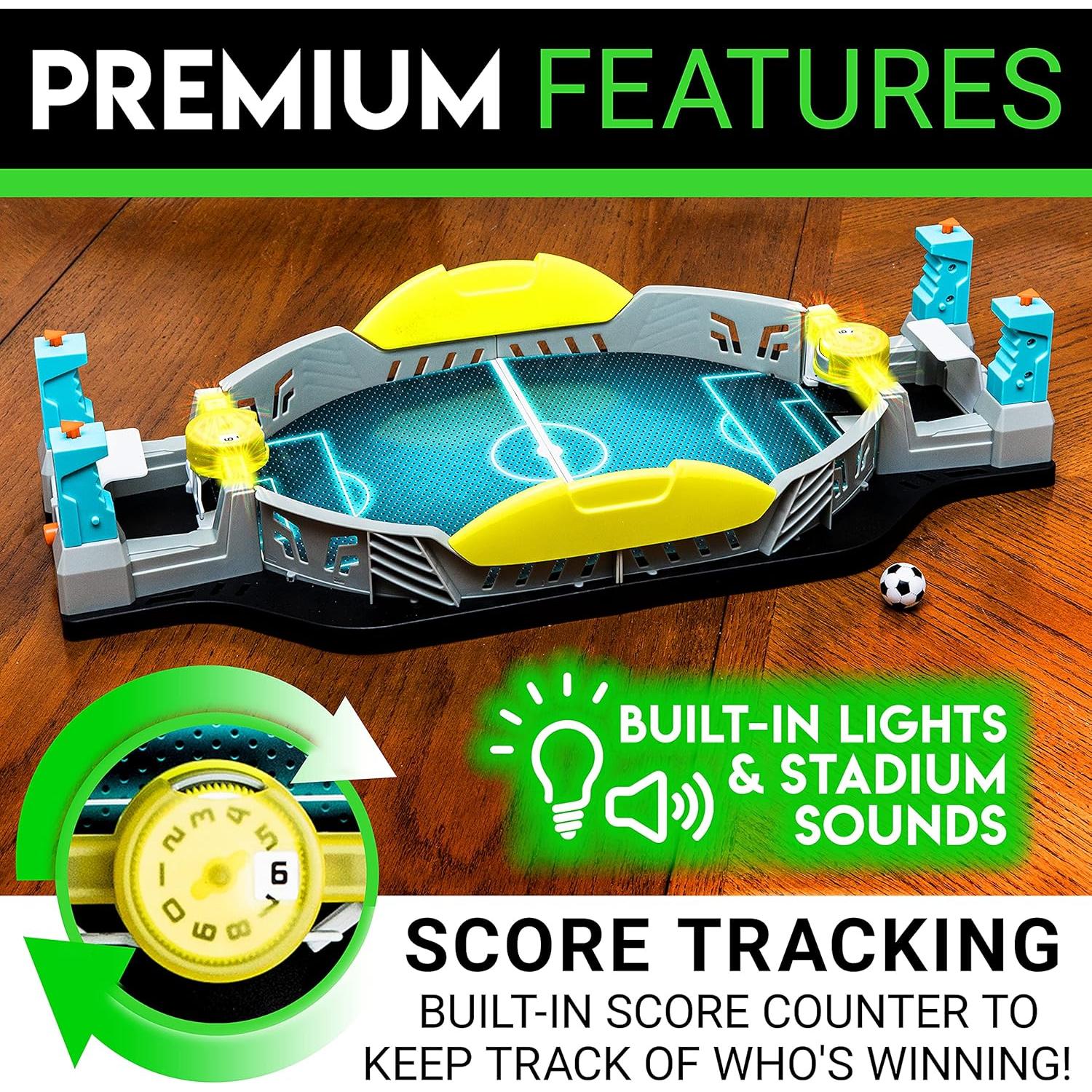 Juego de Fútbol de Mesa Franklin Sports - Mini Futbolín LED