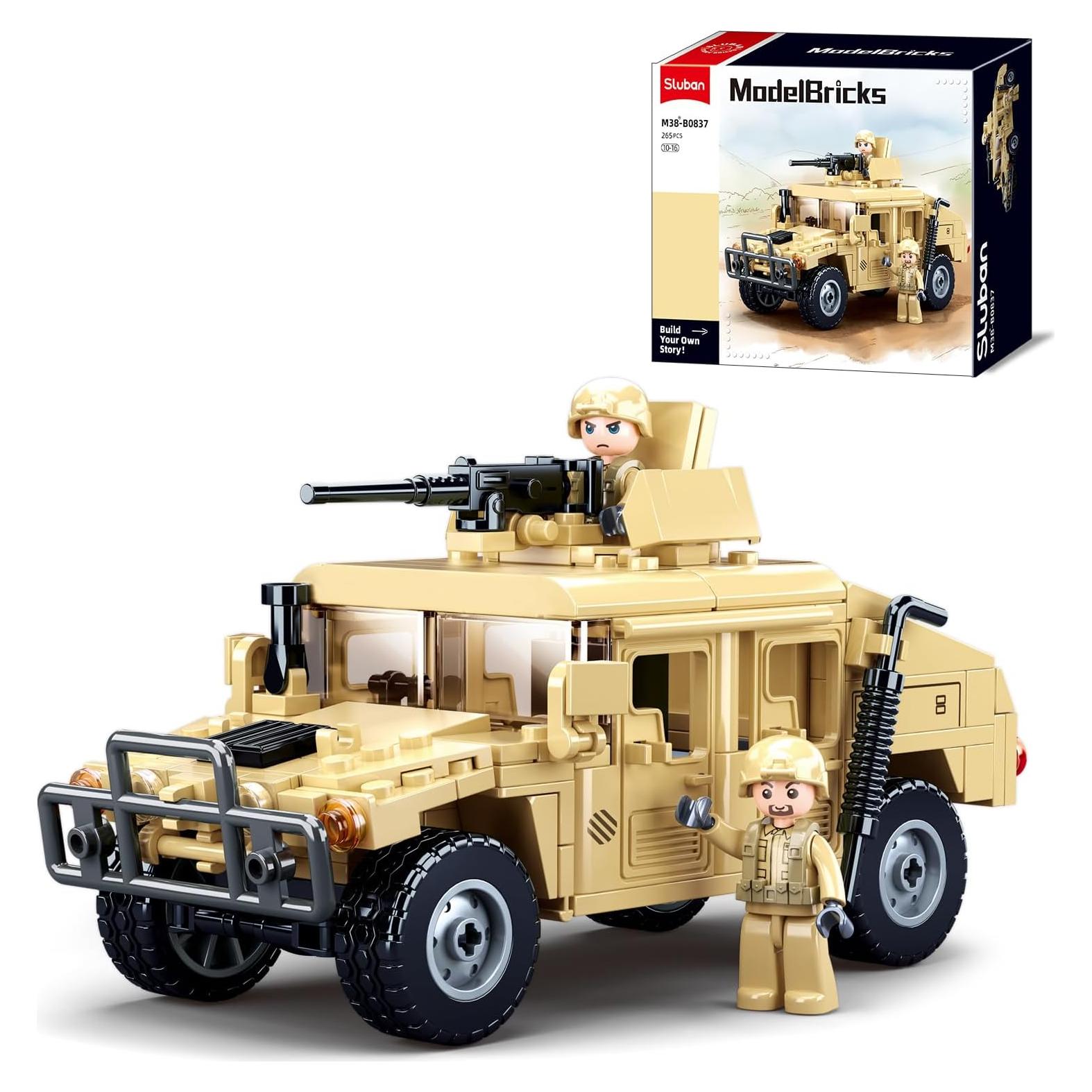 Conjunto de Vehículo Militar Todo Terreno Sluban 265 PCS