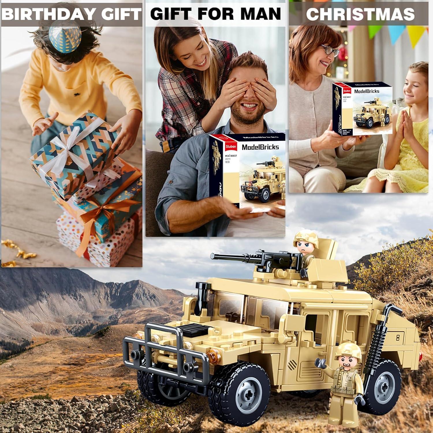 Conjunto de Vehículo Militar Todo Terreno Sluban 265 PCS