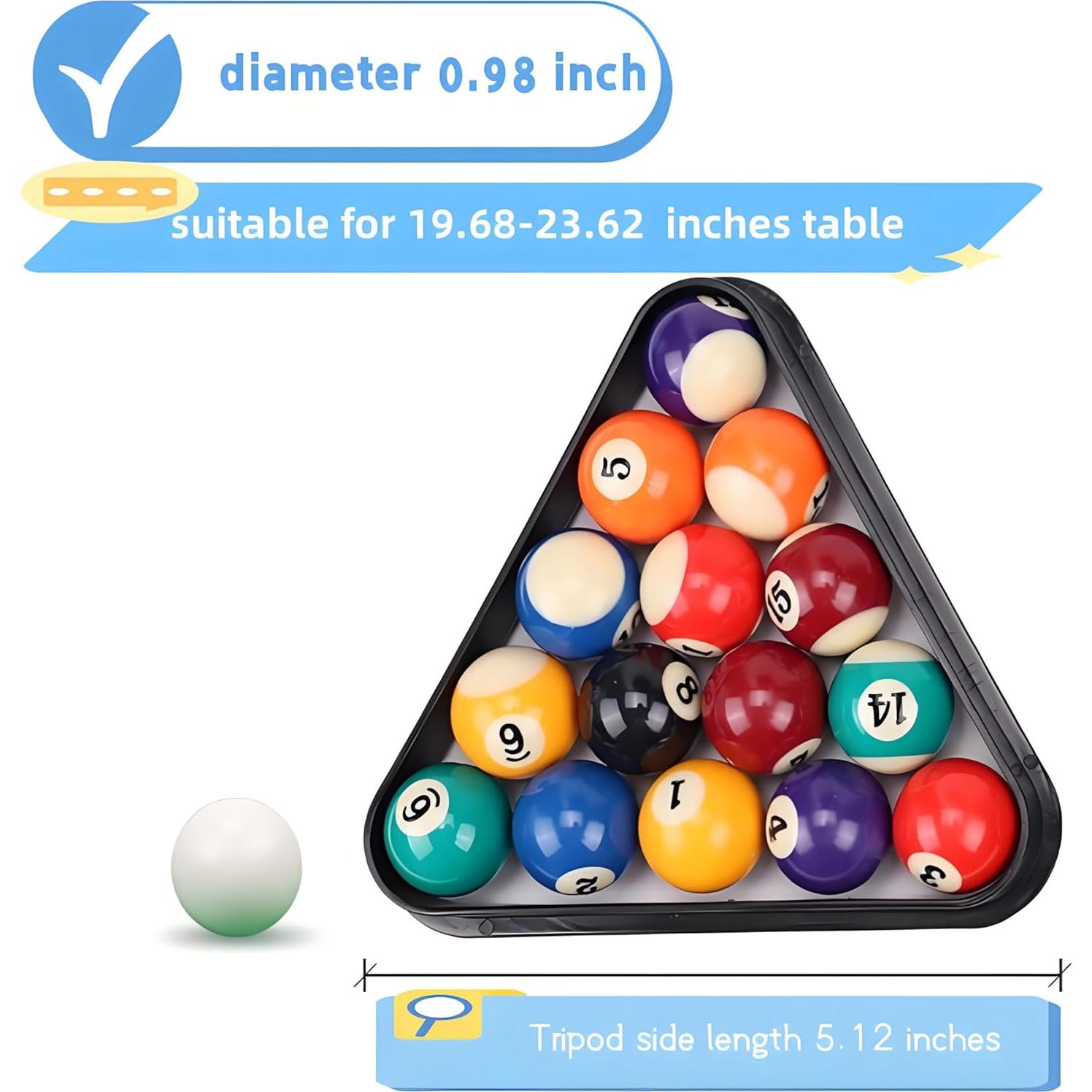 Conjunto de 16 Bolas de Billar Mini KHIOPNT 2.5cm