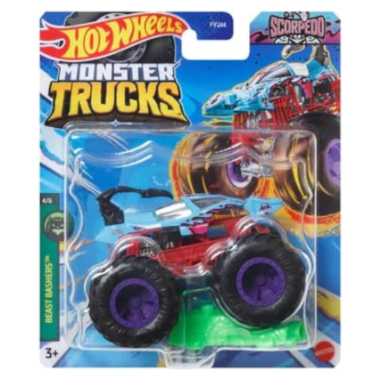 Hot Wheels Monster Trucks Escorpión Azul 1:64 Mattel 2024