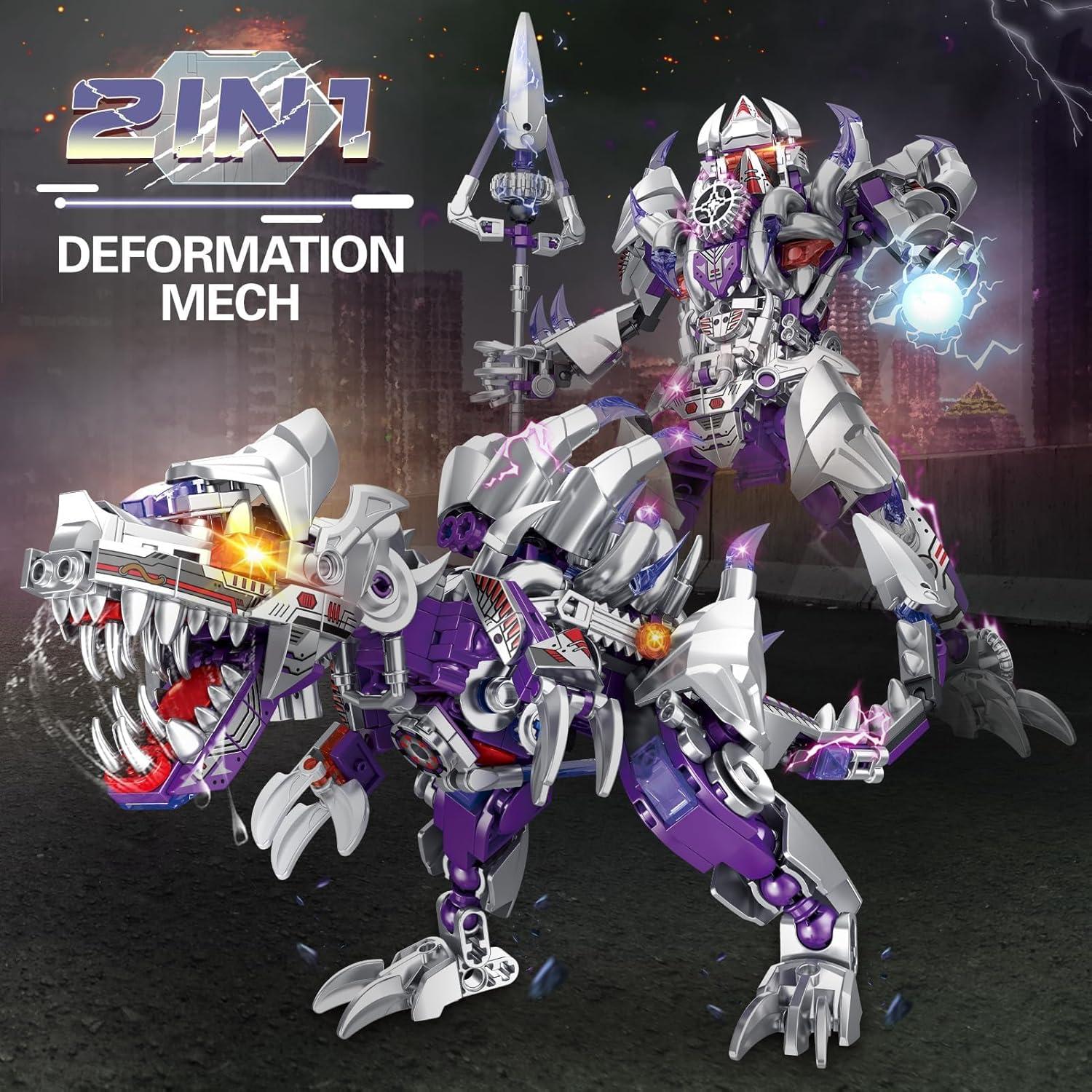 Bloques de Construcción Dinosaurios Mech Transformador PLAYBRIX 406 PCS