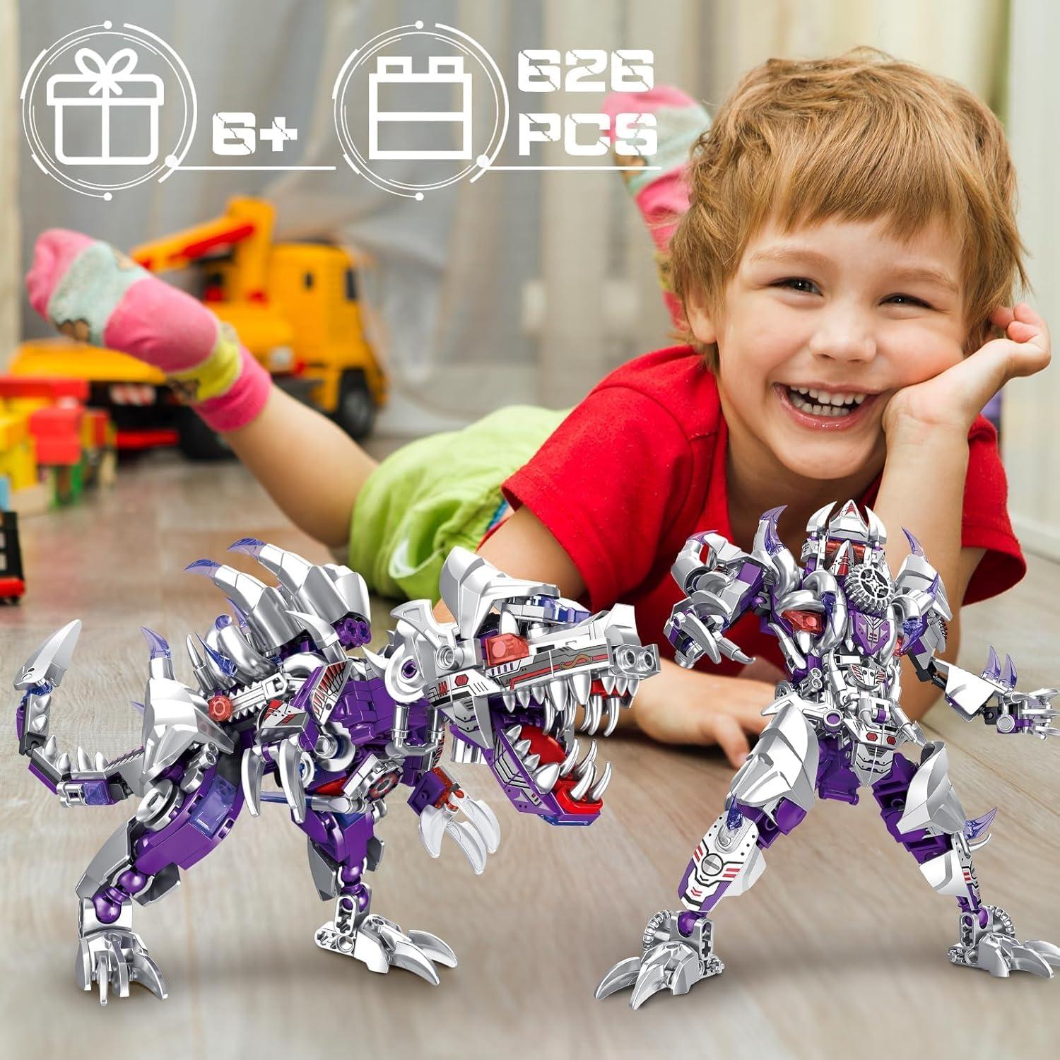 Bloques de Construcción Dinosaurios Mech Transformador PLAYBRIX 406 PCS