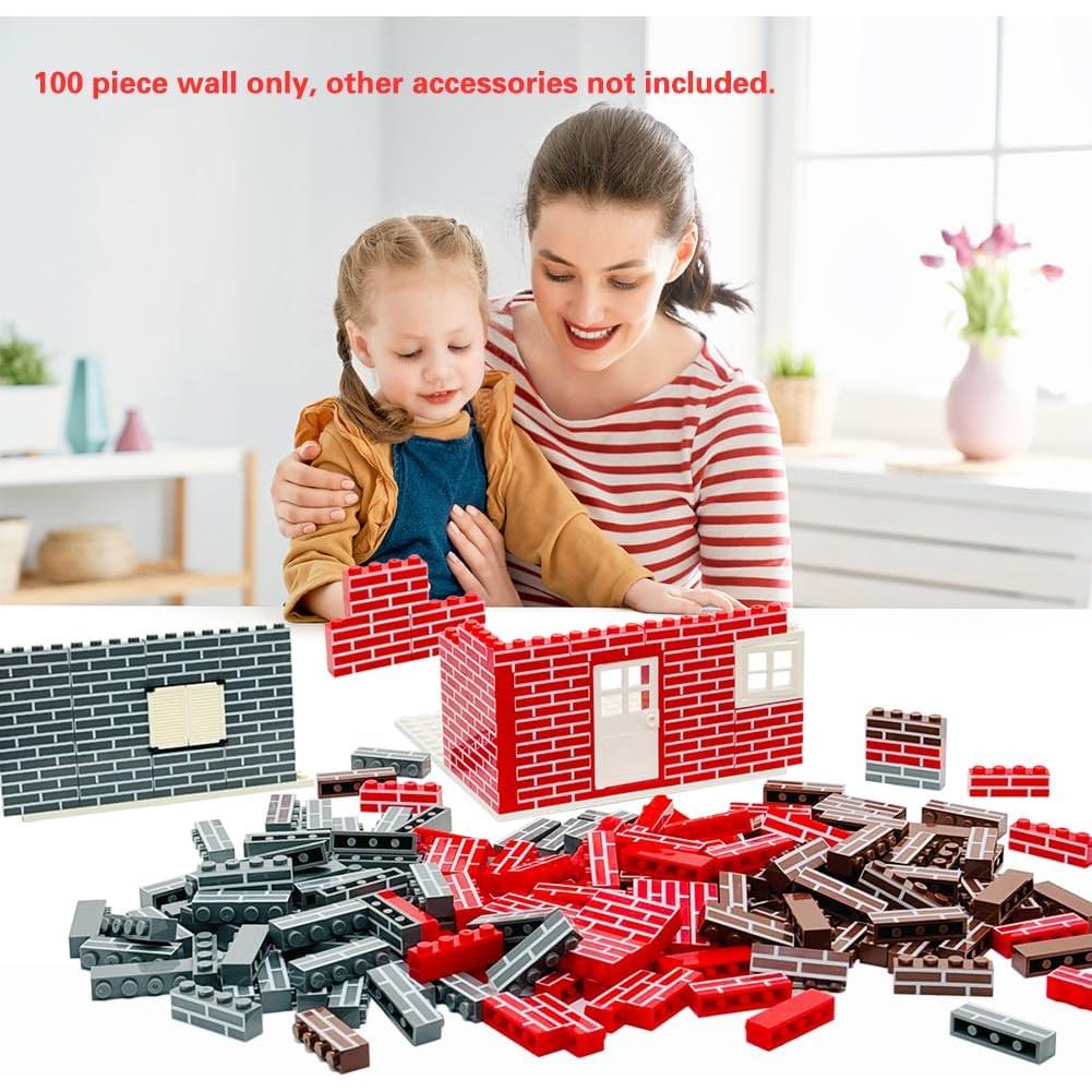 100 Ladrillos Clásicos Marrones 1x4 MIUTRUE para Construcción