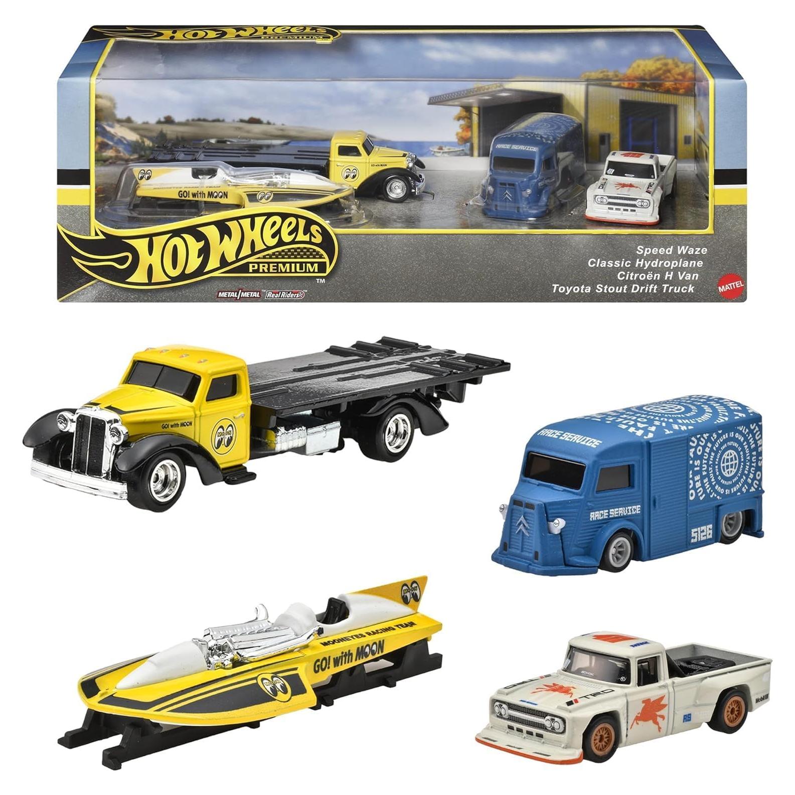Set Coleccionista Hot Wheels Premium 4 Vehículos Metal 1:64