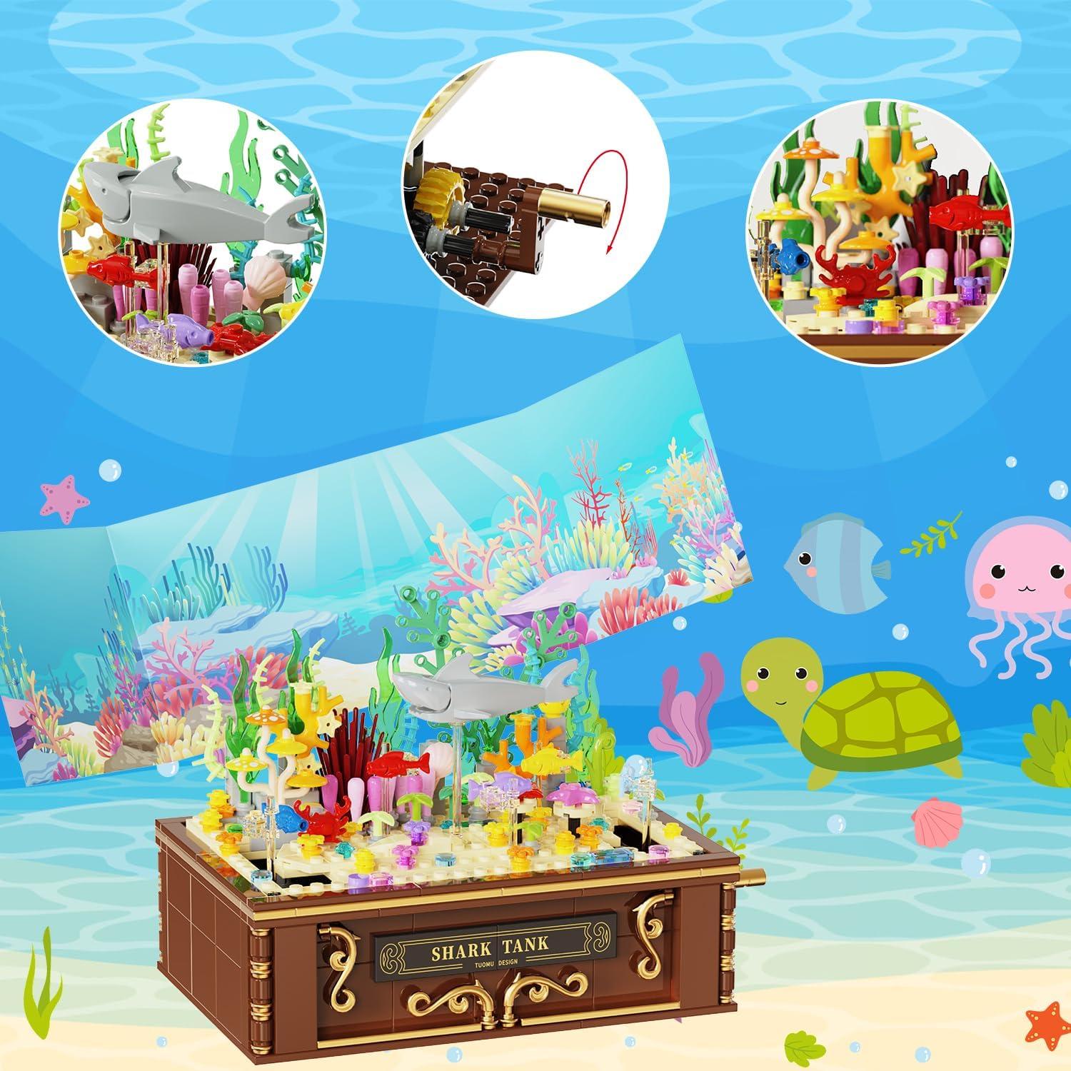 Juego de Construcción Acuario de Tiburones Fistone 721 Piezas