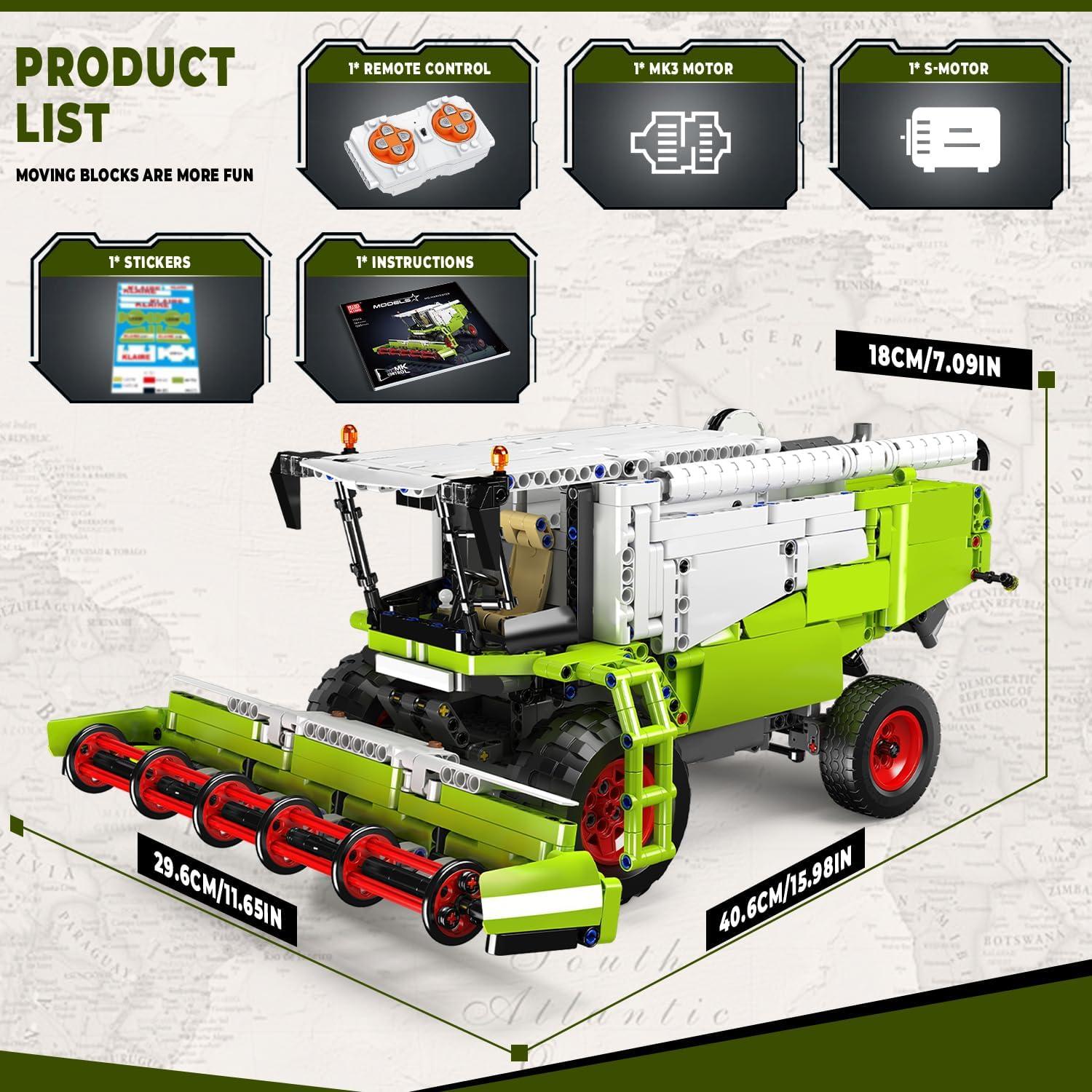 Mould King Cosechadora de Trigo RC 1265 Piezas para Niños