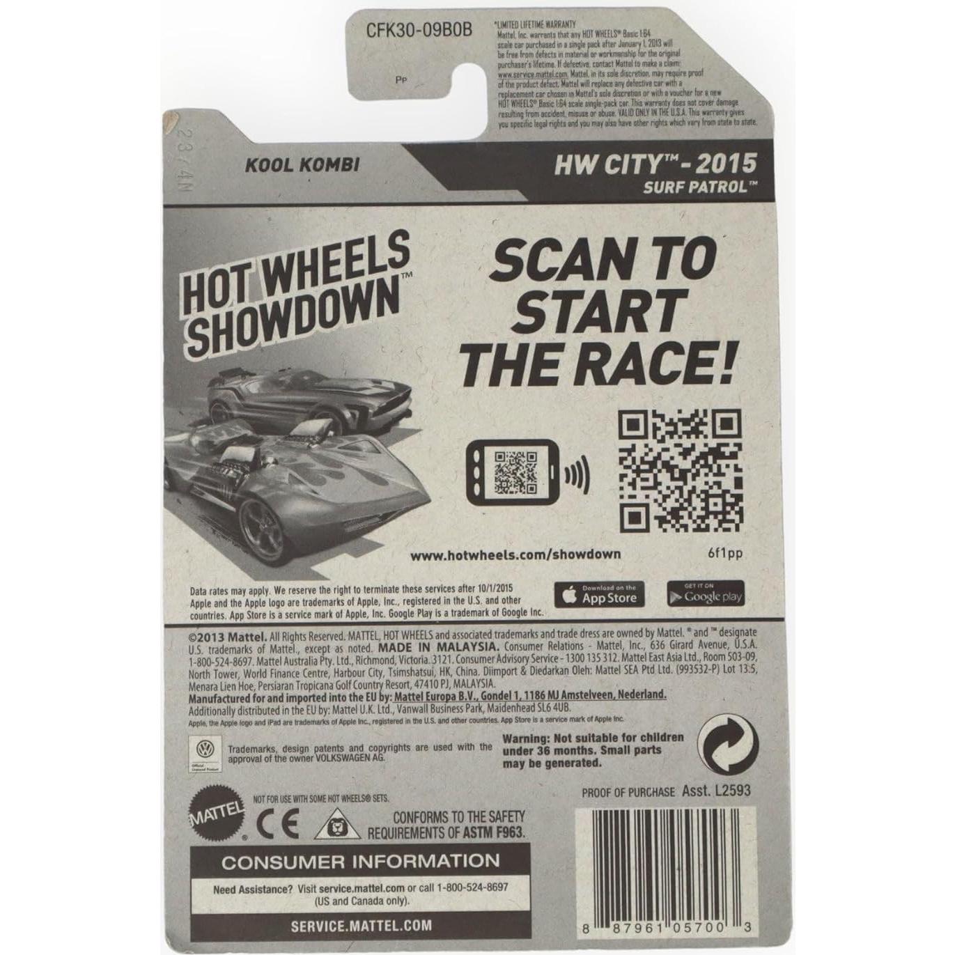 Hot Wheels Volkswagen Kool Kombi 2015 - Juguete Metal 86g