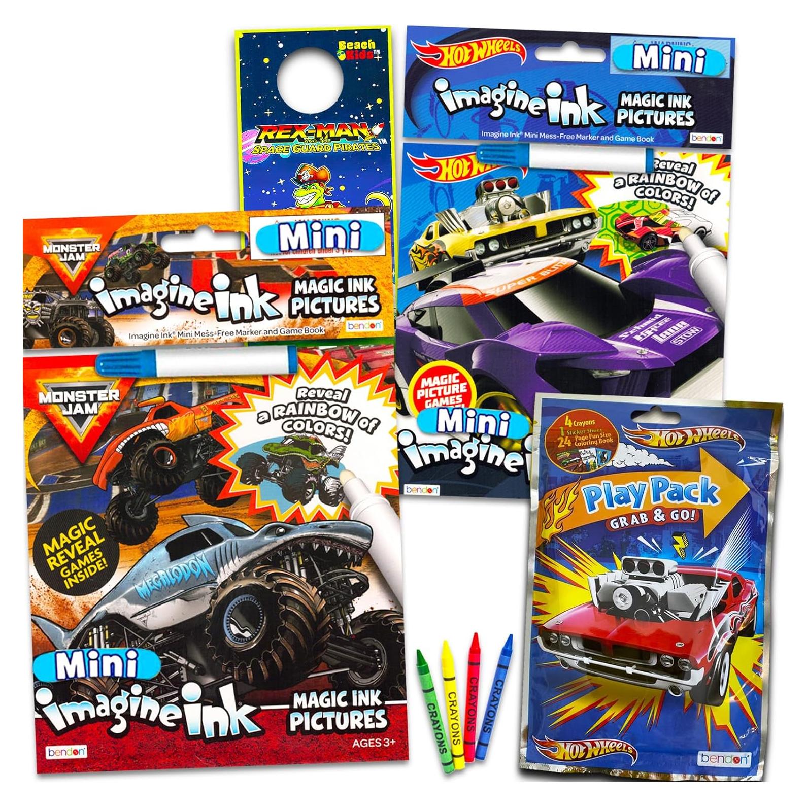 Conjunto de Libros para Colorear Monster Jam y Hot Wheels