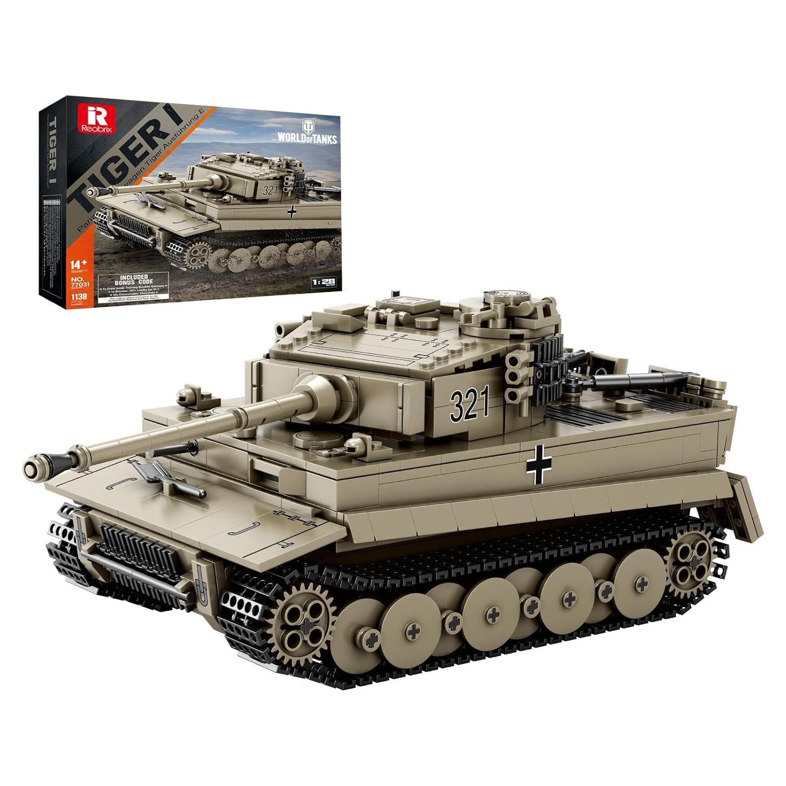 Conjunto de Bloques de Construcción Tanque Tiger I Reobrix 77031, 1138 PCS
