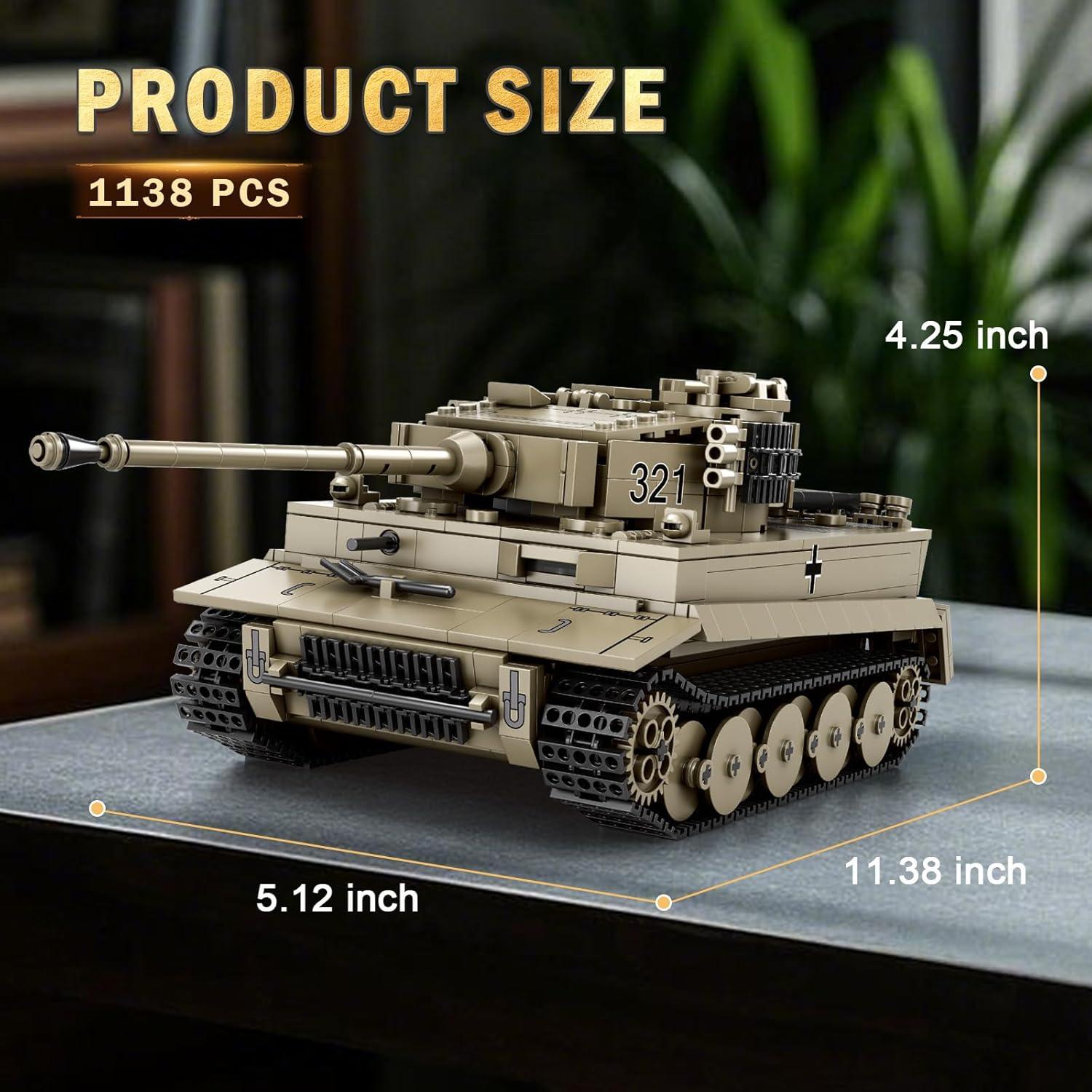 Conjunto de Bloques de Construcción Tanque Tiger I Reobrix 77031, 1138 PCS