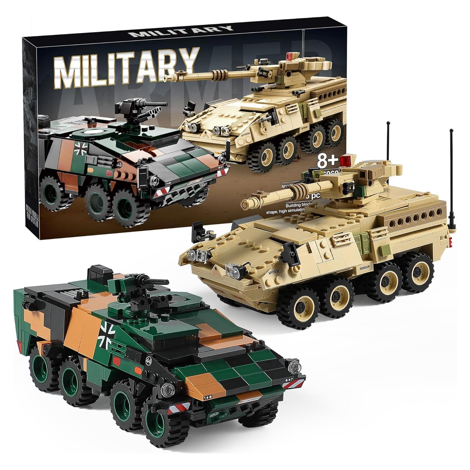 Conjunto de Construcción Militar JOYCOLI Boxer y Stryker 2-en-1