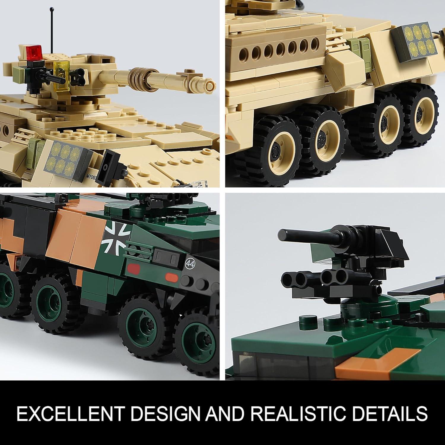 Conjunto de Construcción Militar JOYCOLI Boxer y Stryker 2-en-1