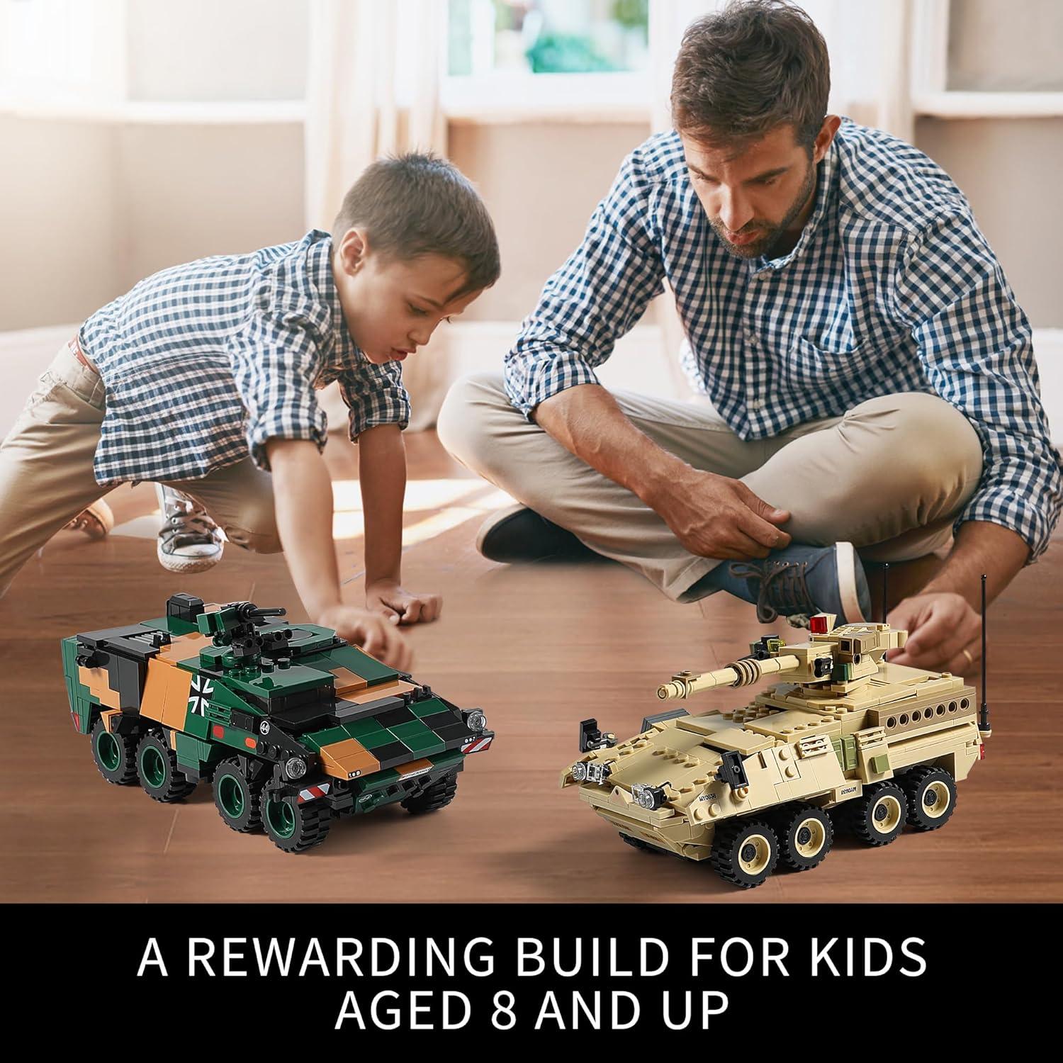 Conjunto de Construcción Militar JOYCOLI Boxer y Stryker 2-en-1