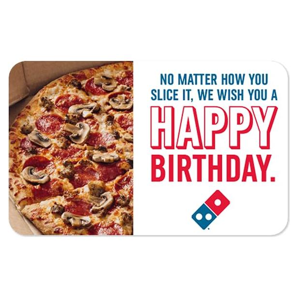 Tarjeta de Regalo eGift Domino's Pizza 15 USD Cumpleaños