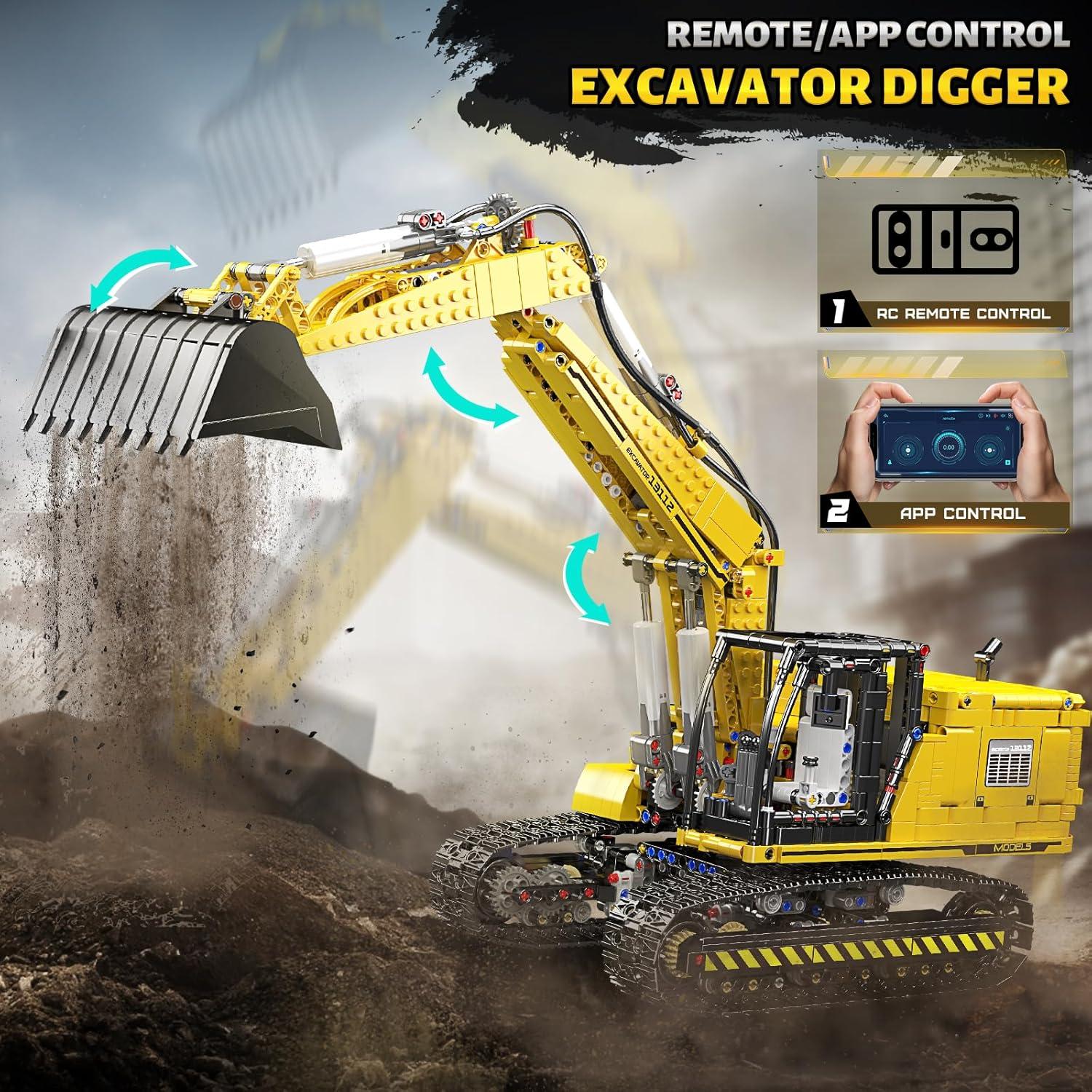 Excavadora RC Mould King 13112 2169 Piezas Control App