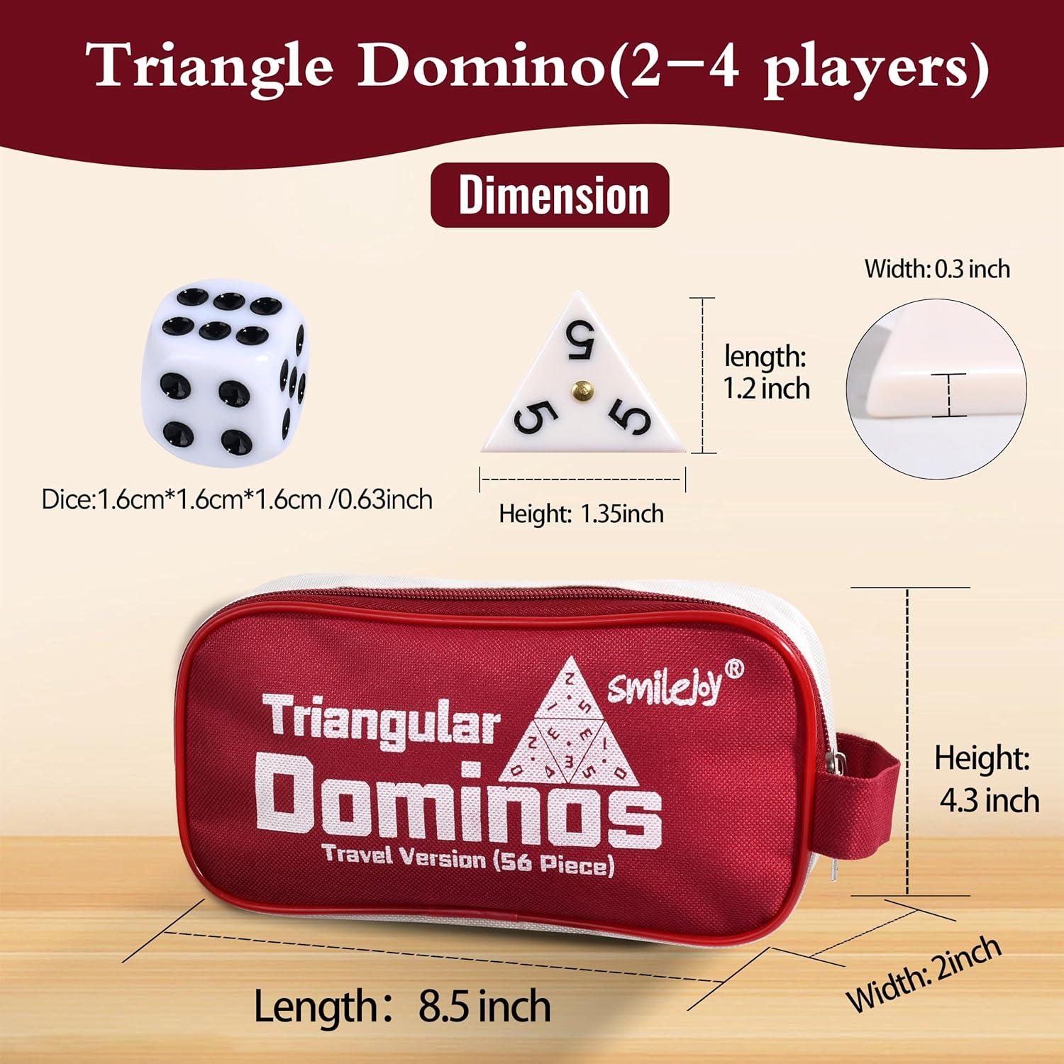 Dominó Triangular Smilejoy con Spinners - 56 Fichas