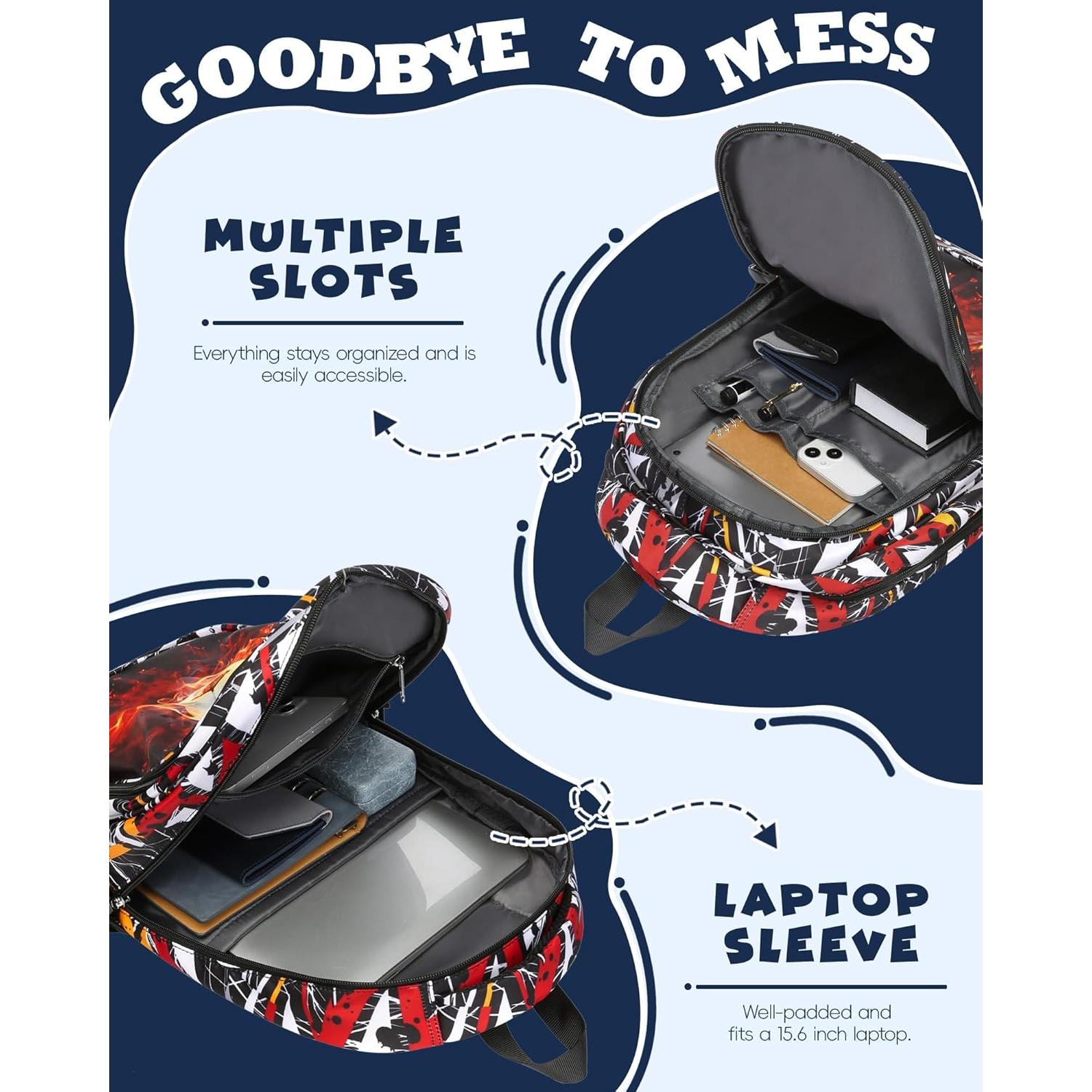 Mochila Escolar FOKDUVB para Niños 20L Negro/Marrón