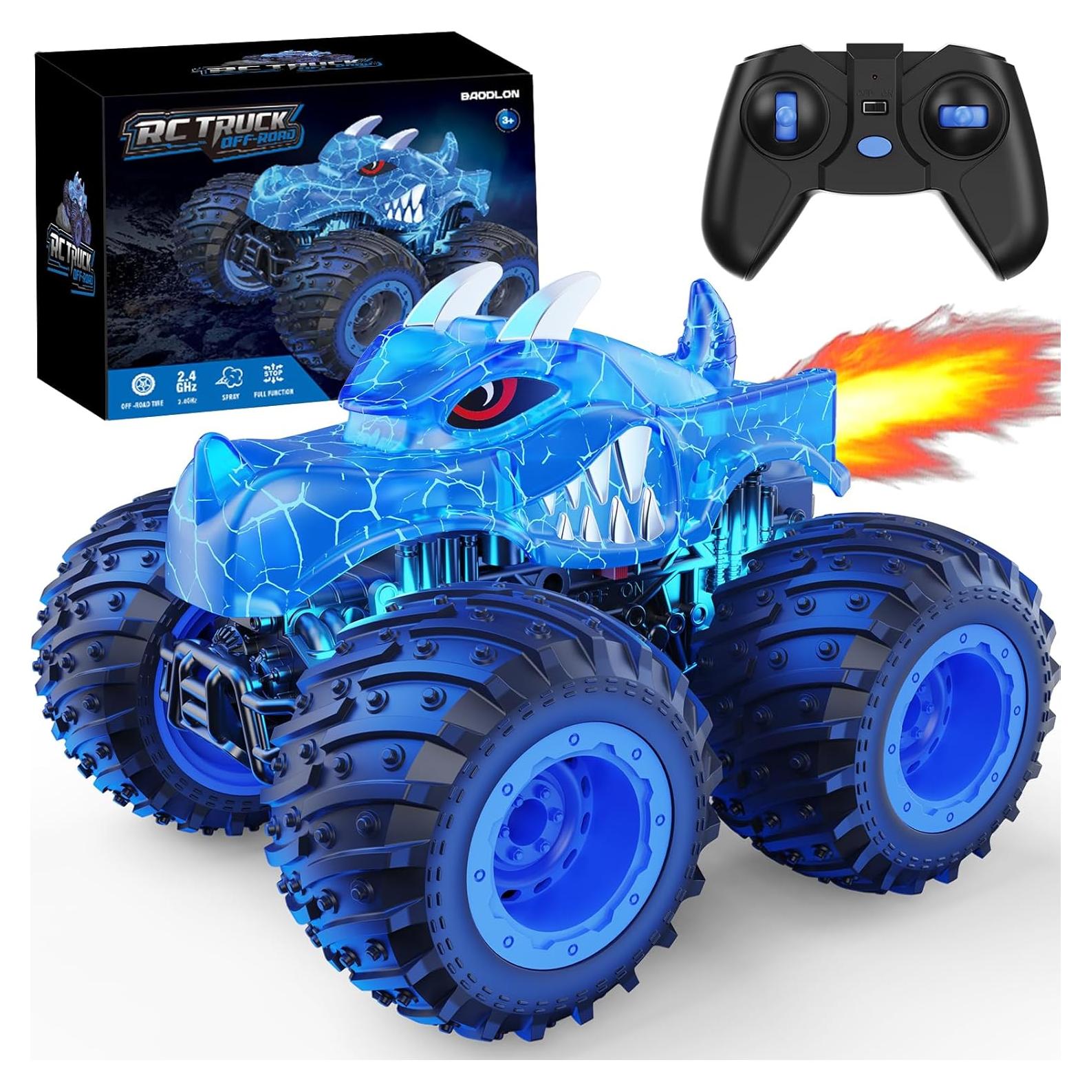 Coche Monstruo RC BAODLON Azul Todo Terreno 17.8x12.7cm