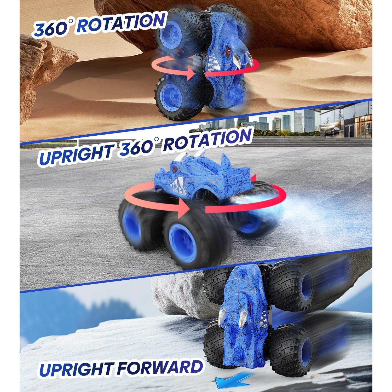 Coche Monstruo RC BAODLON Azul Todo Terreno 17.8x12.7cm