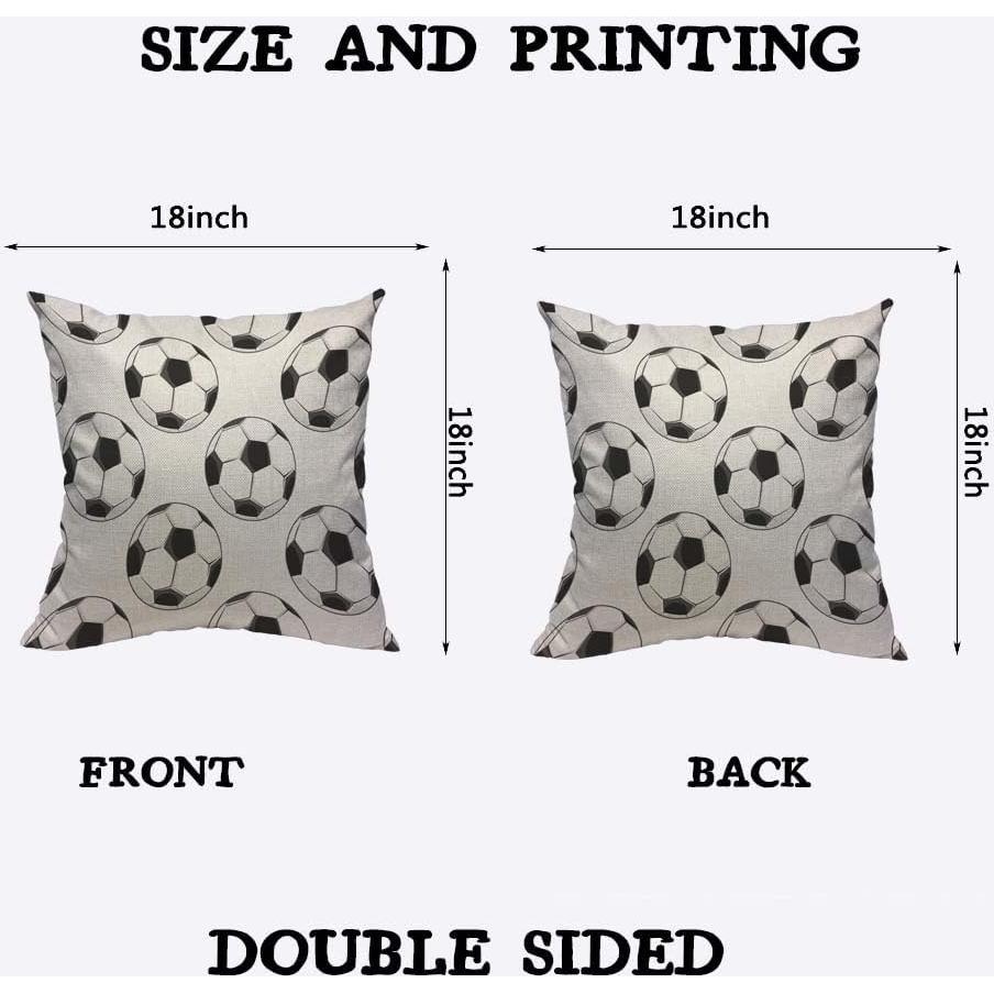 Funda de Almohada Cuadrada TKS MITLAN 45x45 cm Patrón Fútbol