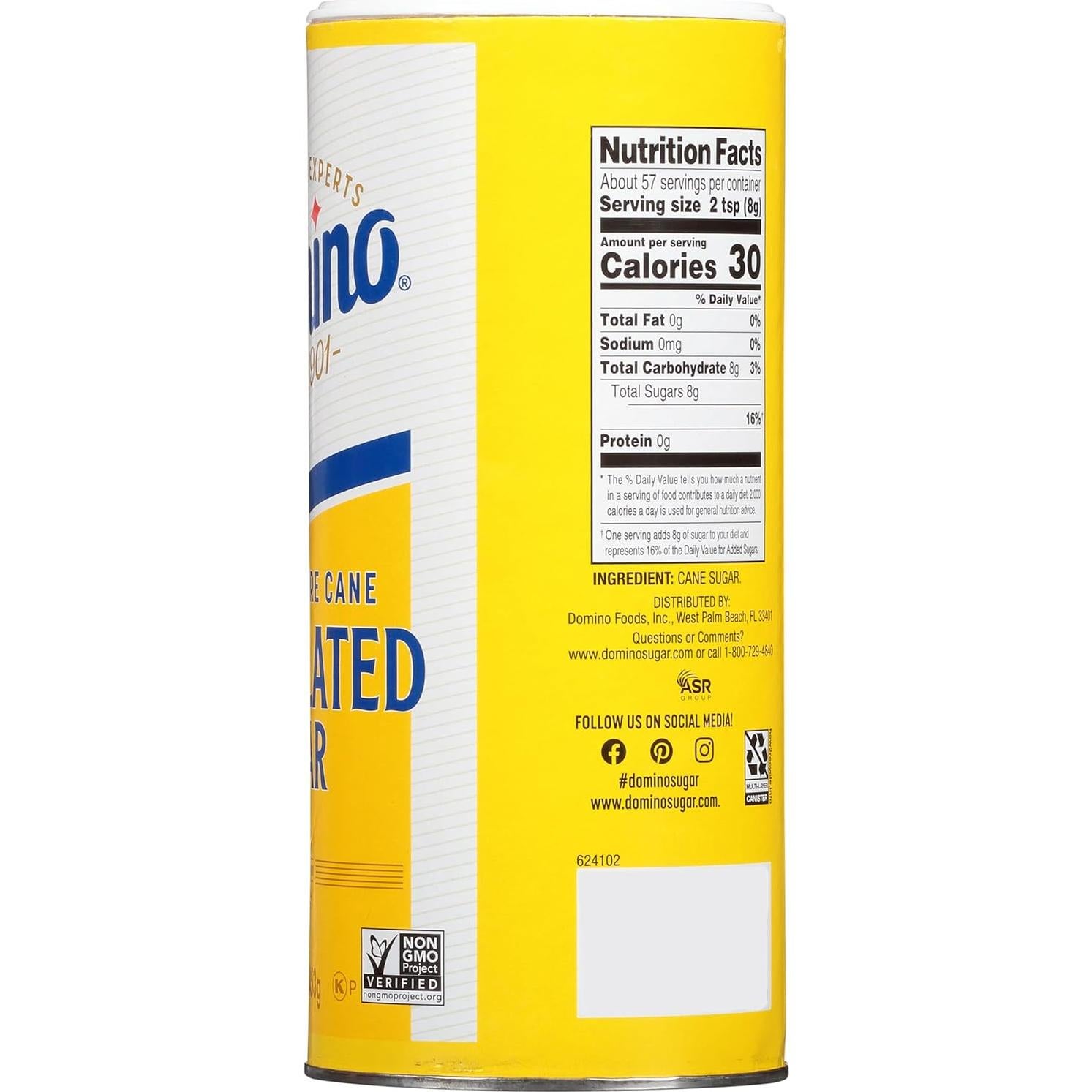 Azúcar Granulado Domino 3 Tarros de 454 g para Hornear