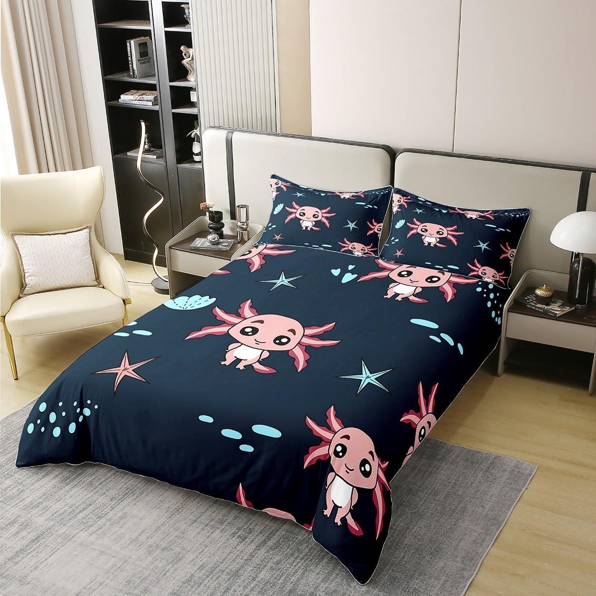 Cubierta de Edredón Individual Erosebridal Algodón Axolotl 2 Pcs