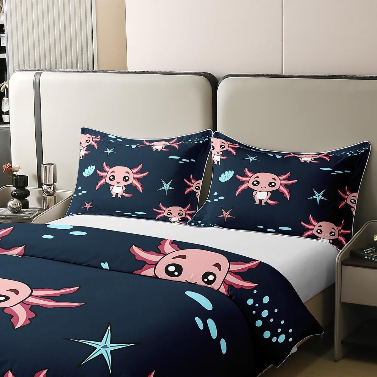 Cubierta de Edredón Individual Erosebridal Algodón Axolotl 2 Pcs