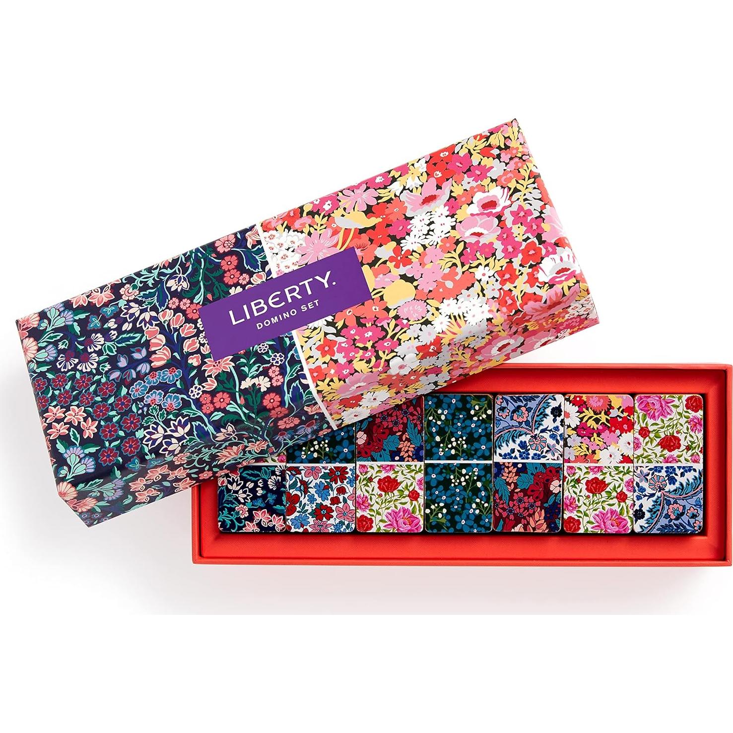 Juego de Dominó Galison Liberty - 28 Piezas de Madera Floral