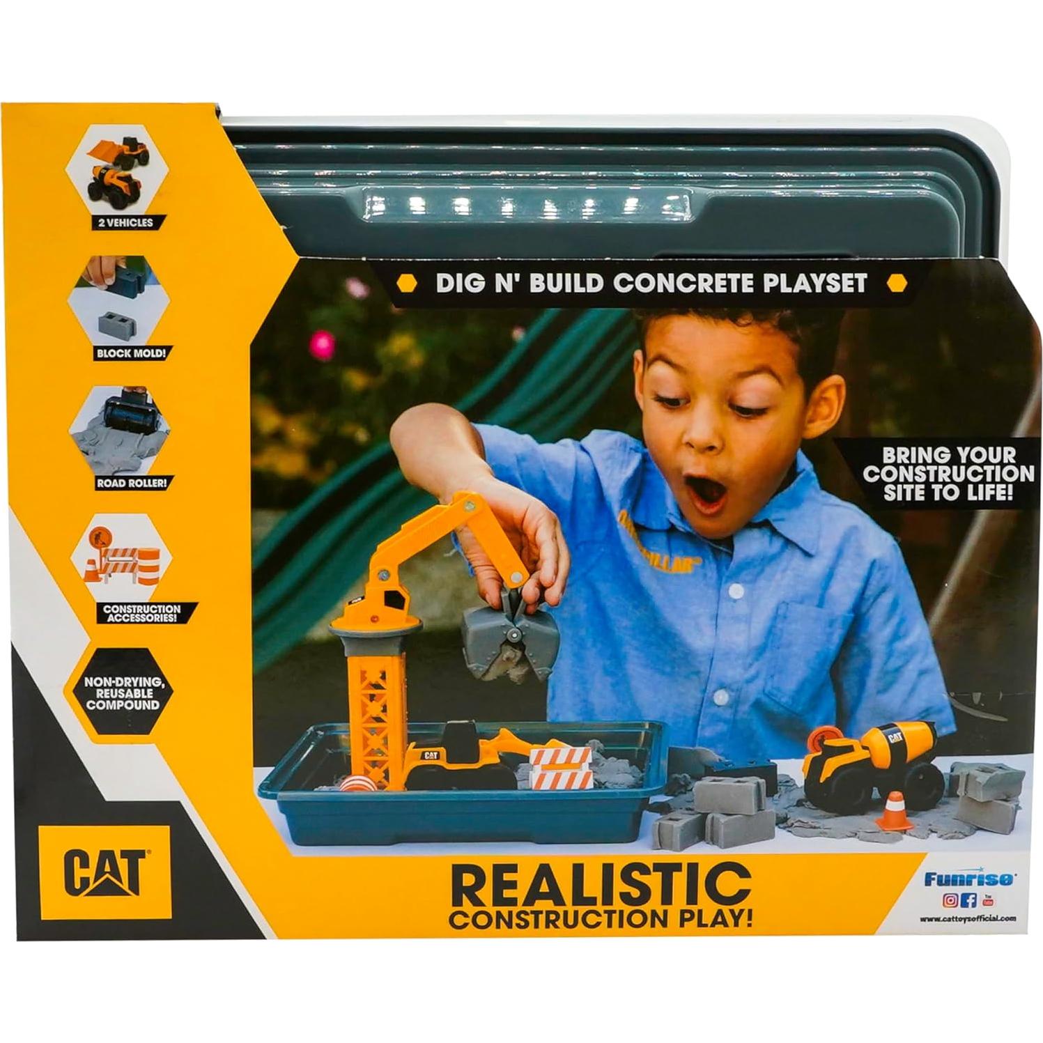 Juego de Construcción CAT Dig N' Build con 340 g de Concreto