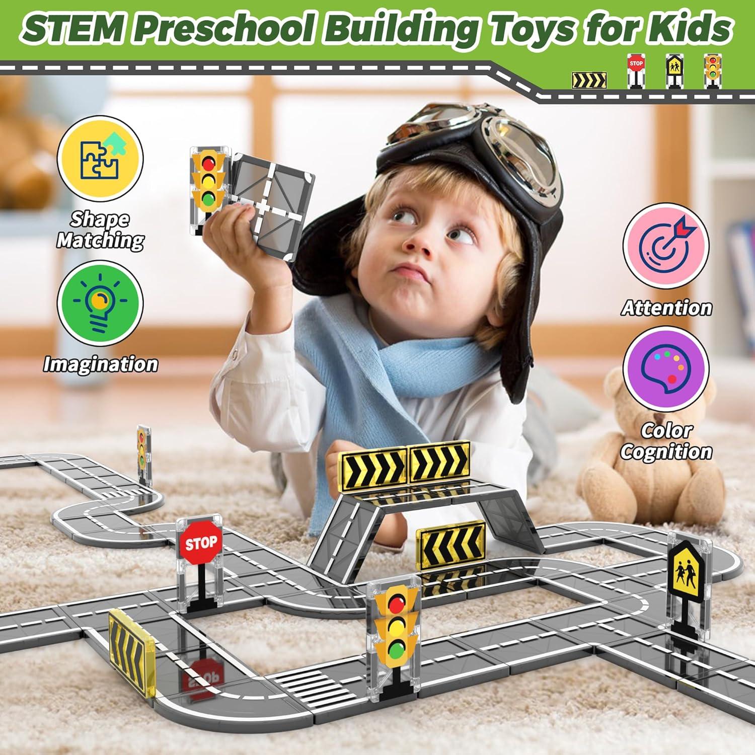 Juego de Azulejos Magnéticos Goodtiles para Carreteras