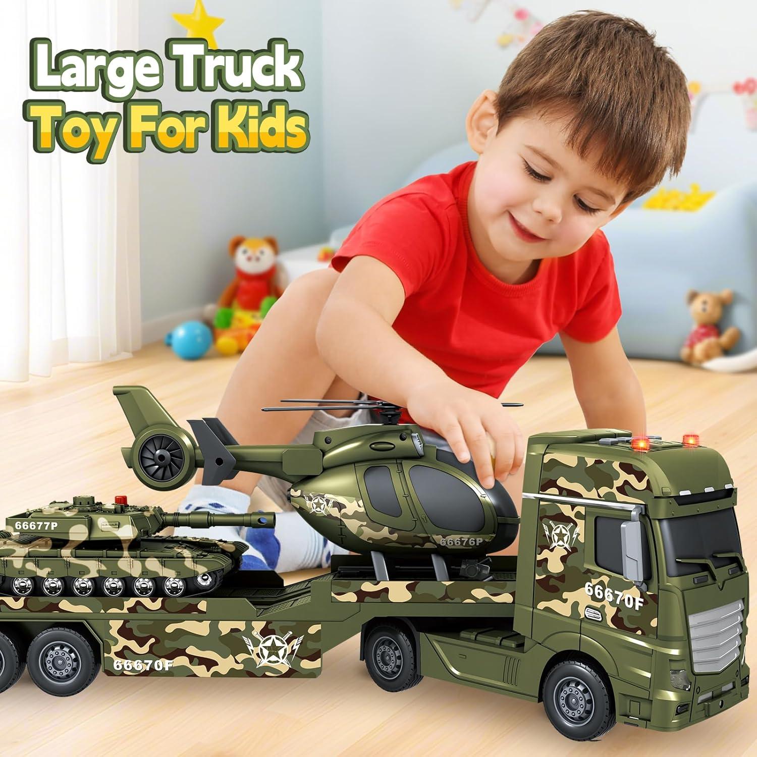Camión Militar 25" BSTOYDER con Helicóptero y Tanque