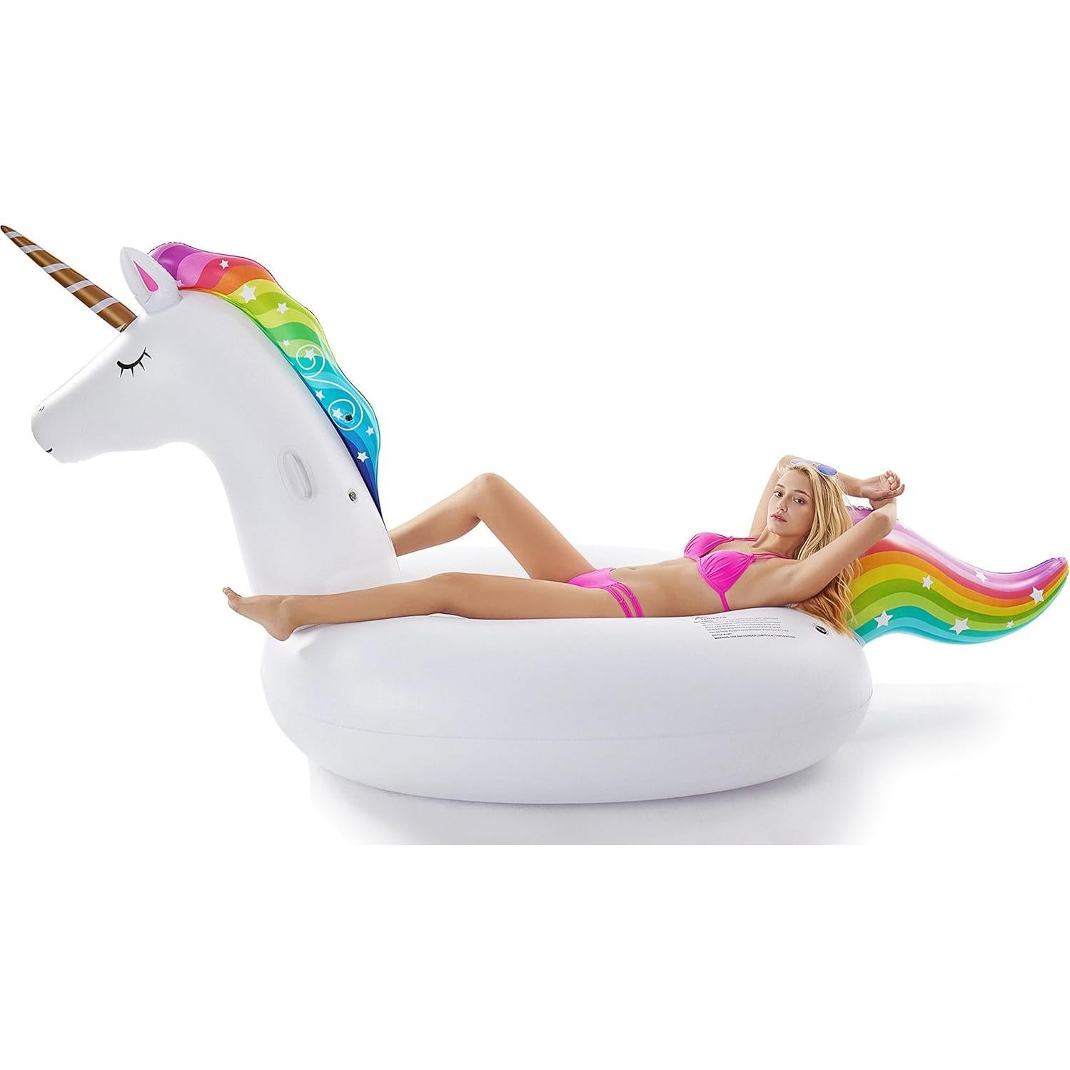 Flotador Inflable Gigante Unicornio Jasonwell 289.56x139.7cm
