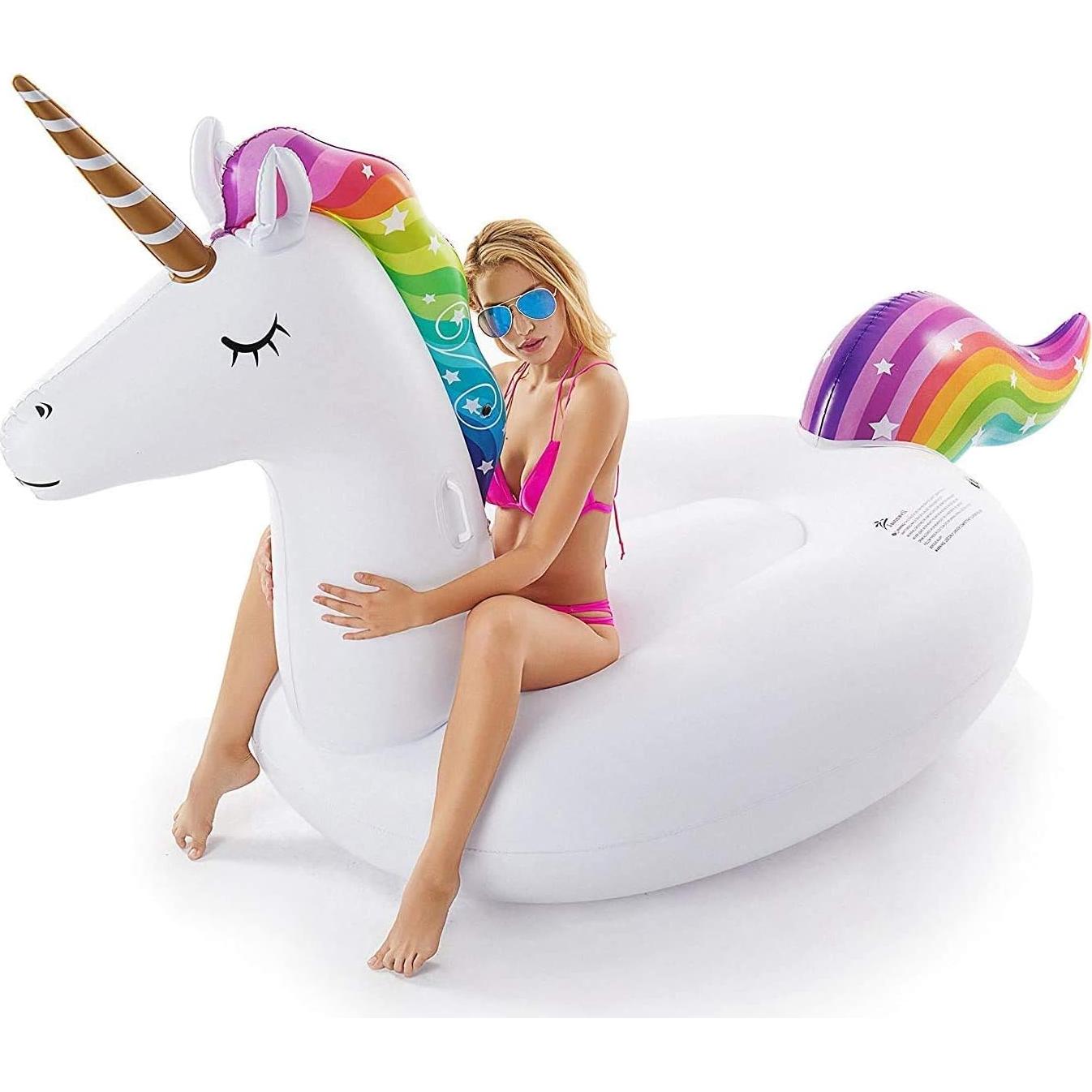 Flotador Inflable Gigante Unicornio Jasonwell 289.56x139.7cm