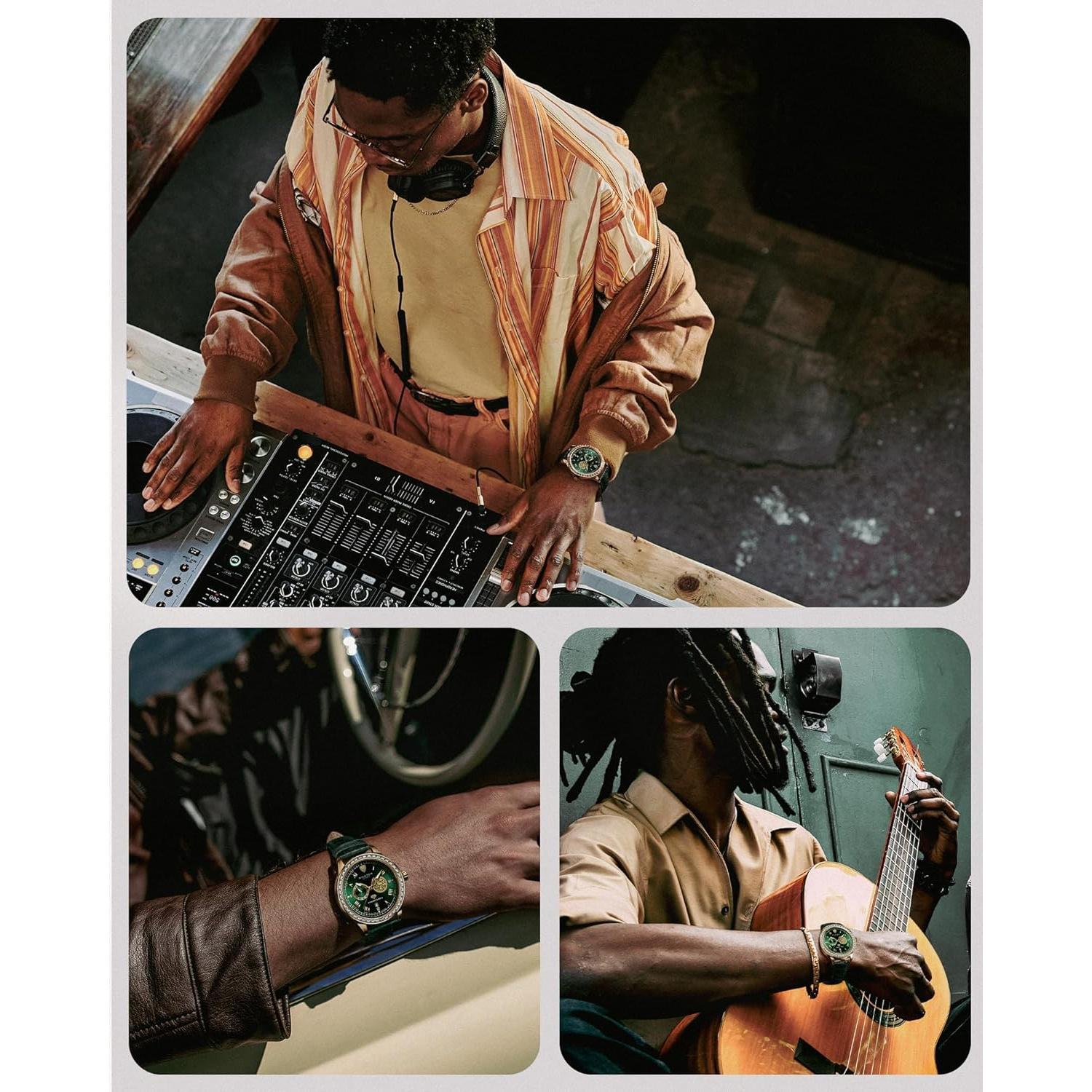 Reloj Mecánico Automático RAINTEN R9001 Verde con Cuero