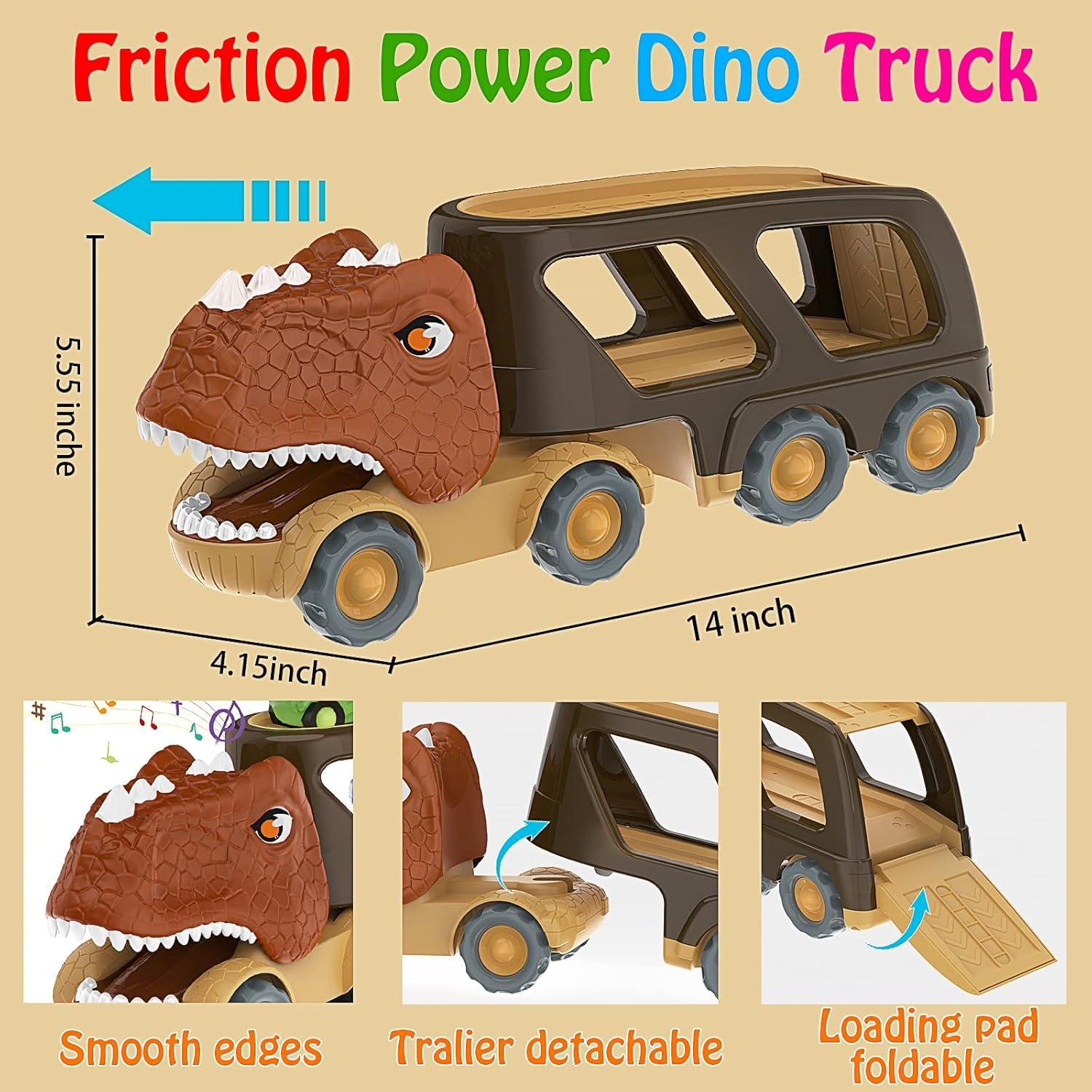 Coche Dinosaurio Veslier Camión Fricción 4 Coches 0.71kg