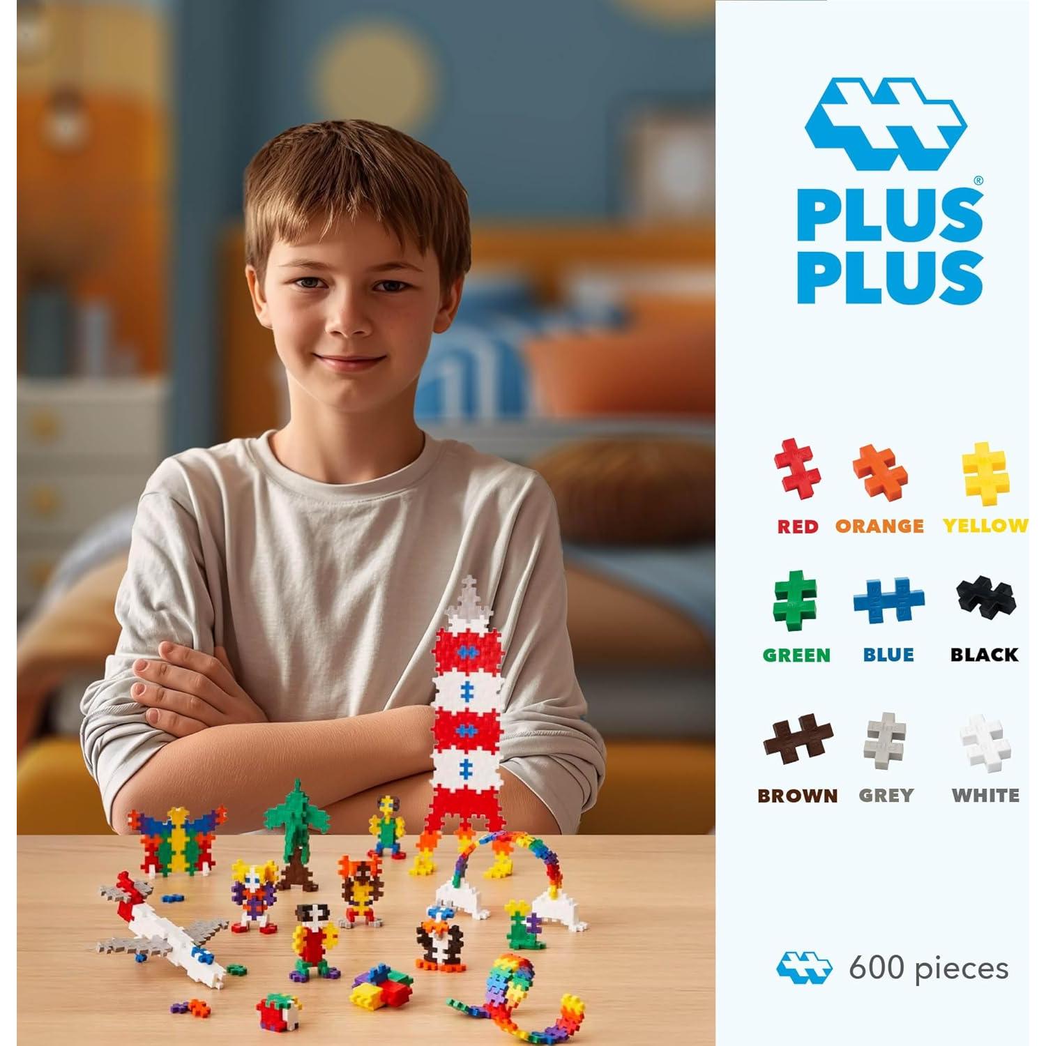 Set de Juego Abierto Plus-Plus 600 Piezas Colores Básicos