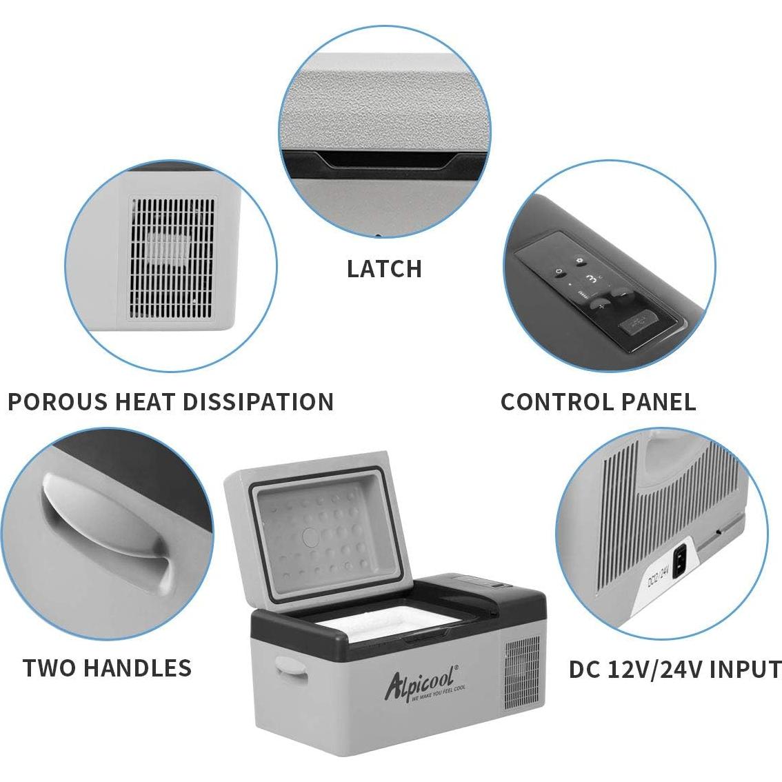 Congelador Portátil Alpicool KM15, 20 Litros, 12V/100-240V