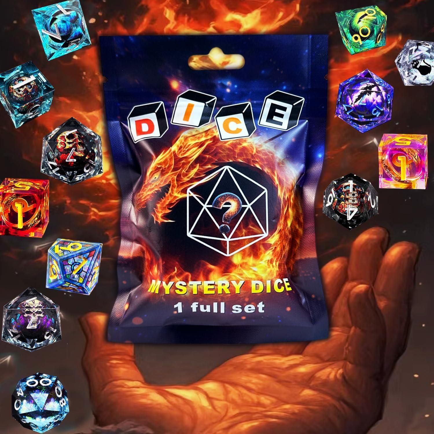 Conjunto de Dados de Resina HAOMEJA 7pcs Aleatorios para D&D